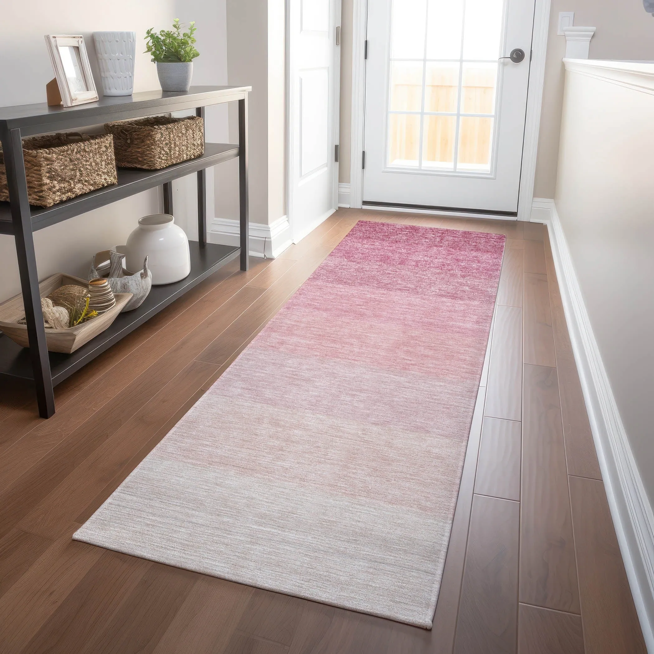 Machine Washable Indoor/ Outdoor Chantille Ombre Solid Rug