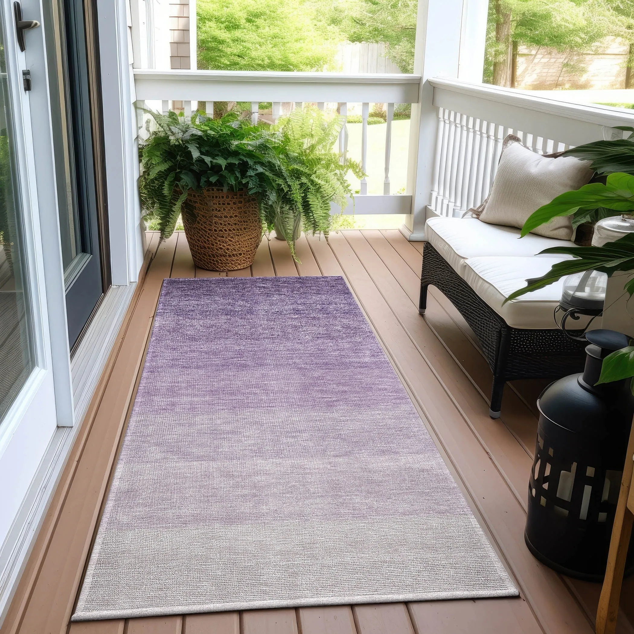 Machine Washable Indoor/ Outdoor Chantille Ombre Solid Rug