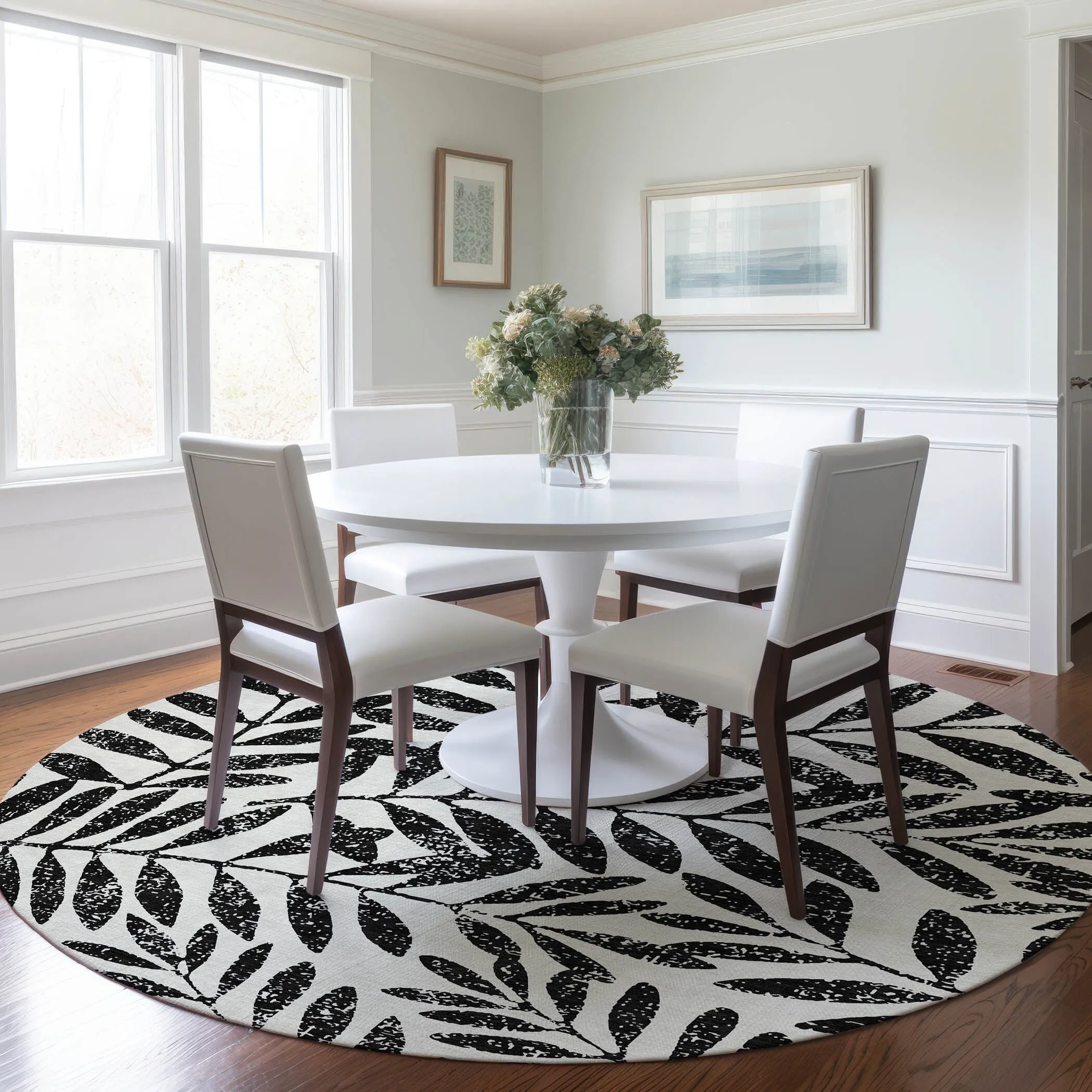 Machine Washable Indoor/ Outdoor Chantille Palm Rug