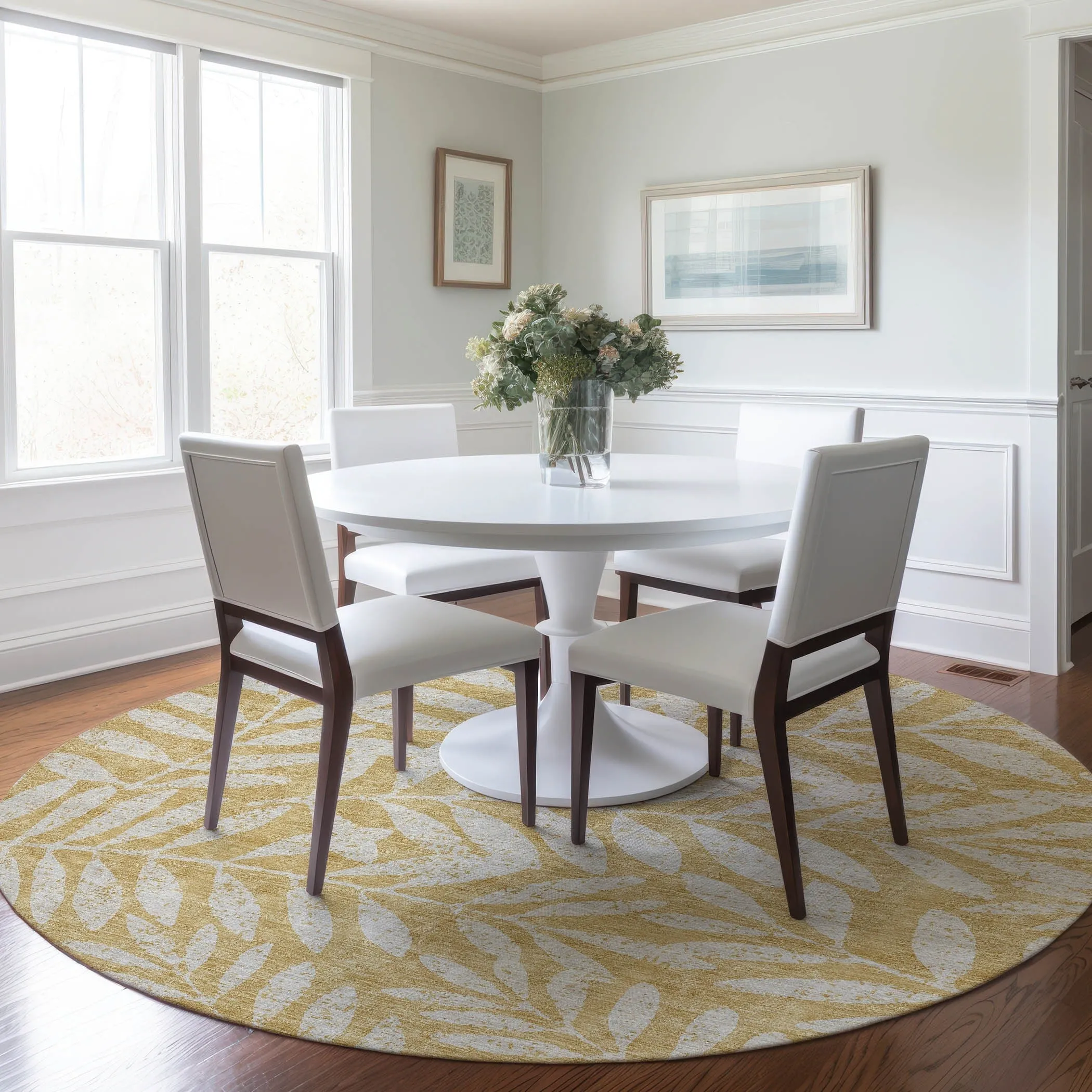 Machine Washable Indoor/ Outdoor Chantille Palm Rug