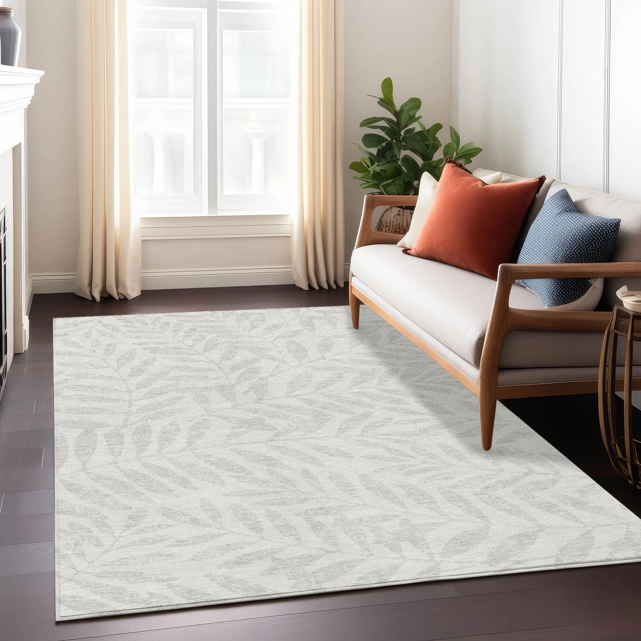 Machine Washable Indoor/ Outdoor Chantille Palm Rug