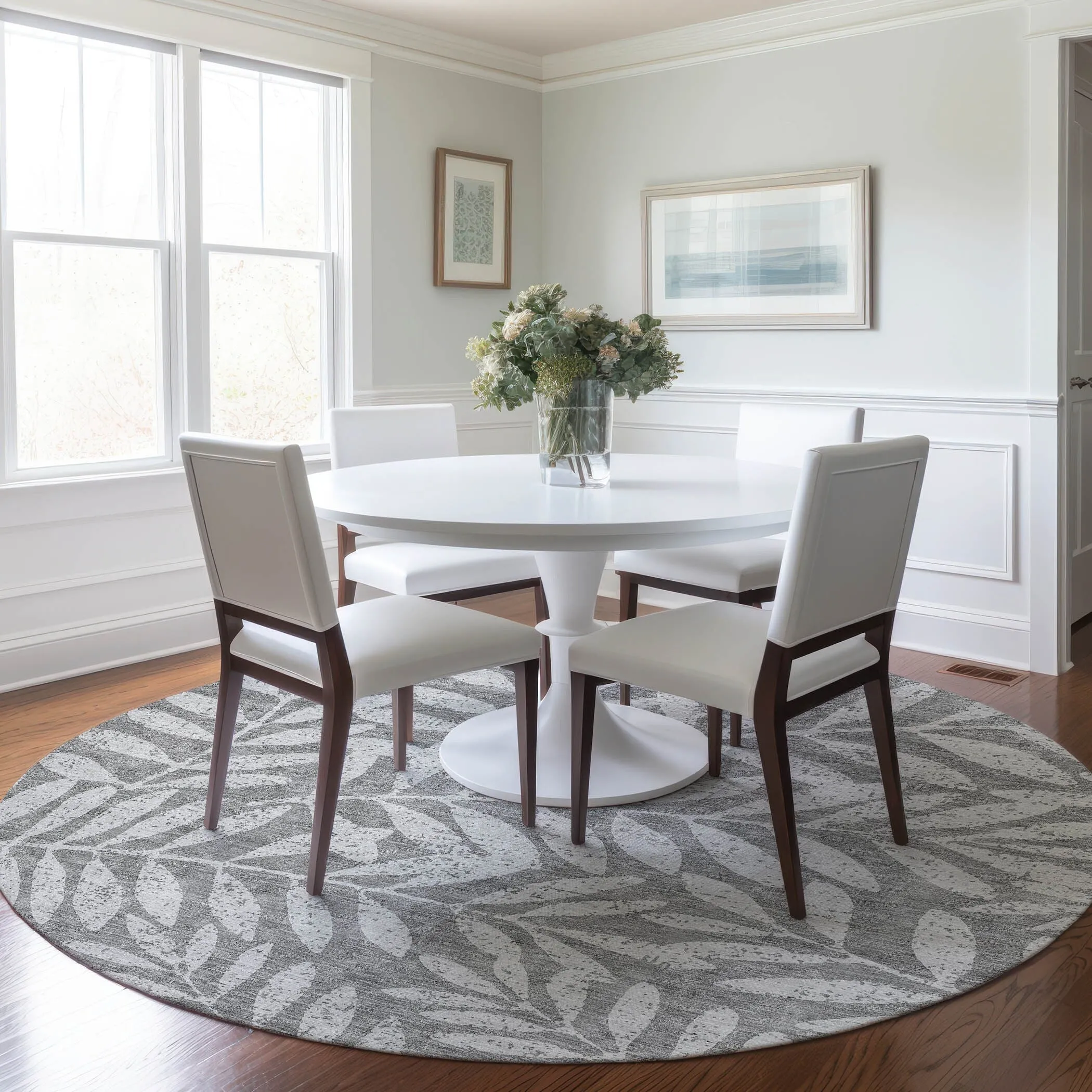 Machine Washable Indoor/ Outdoor Chantille Palm Rug