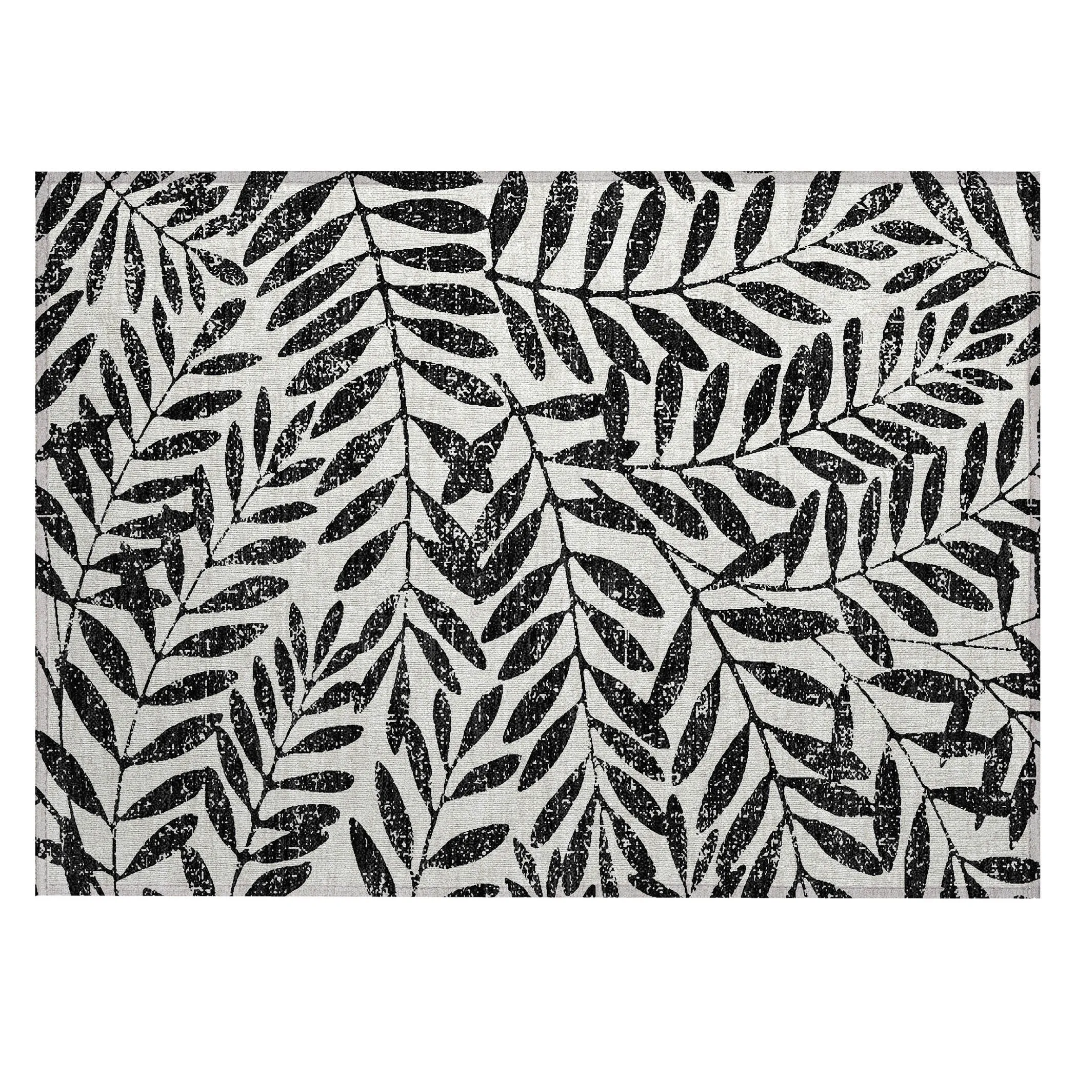 Machine Washable Indoor/ Outdoor Chantille Palm Rug