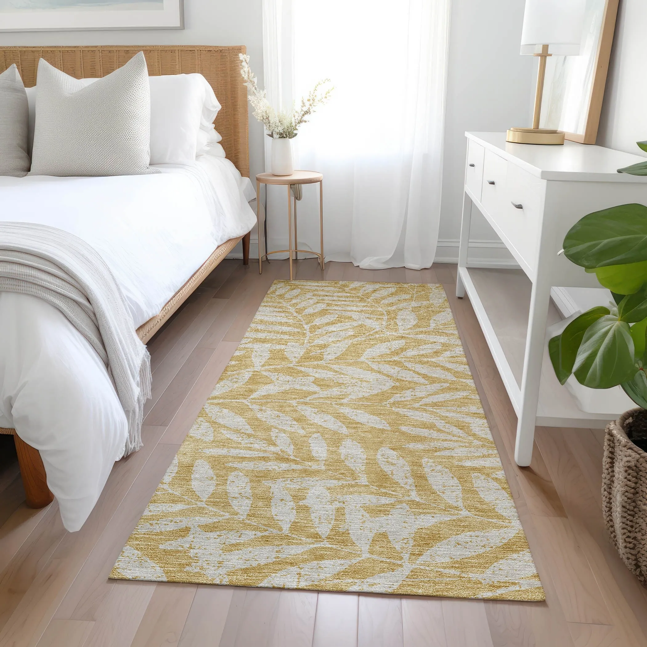 Machine Washable Indoor/ Outdoor Chantille Palm Rug