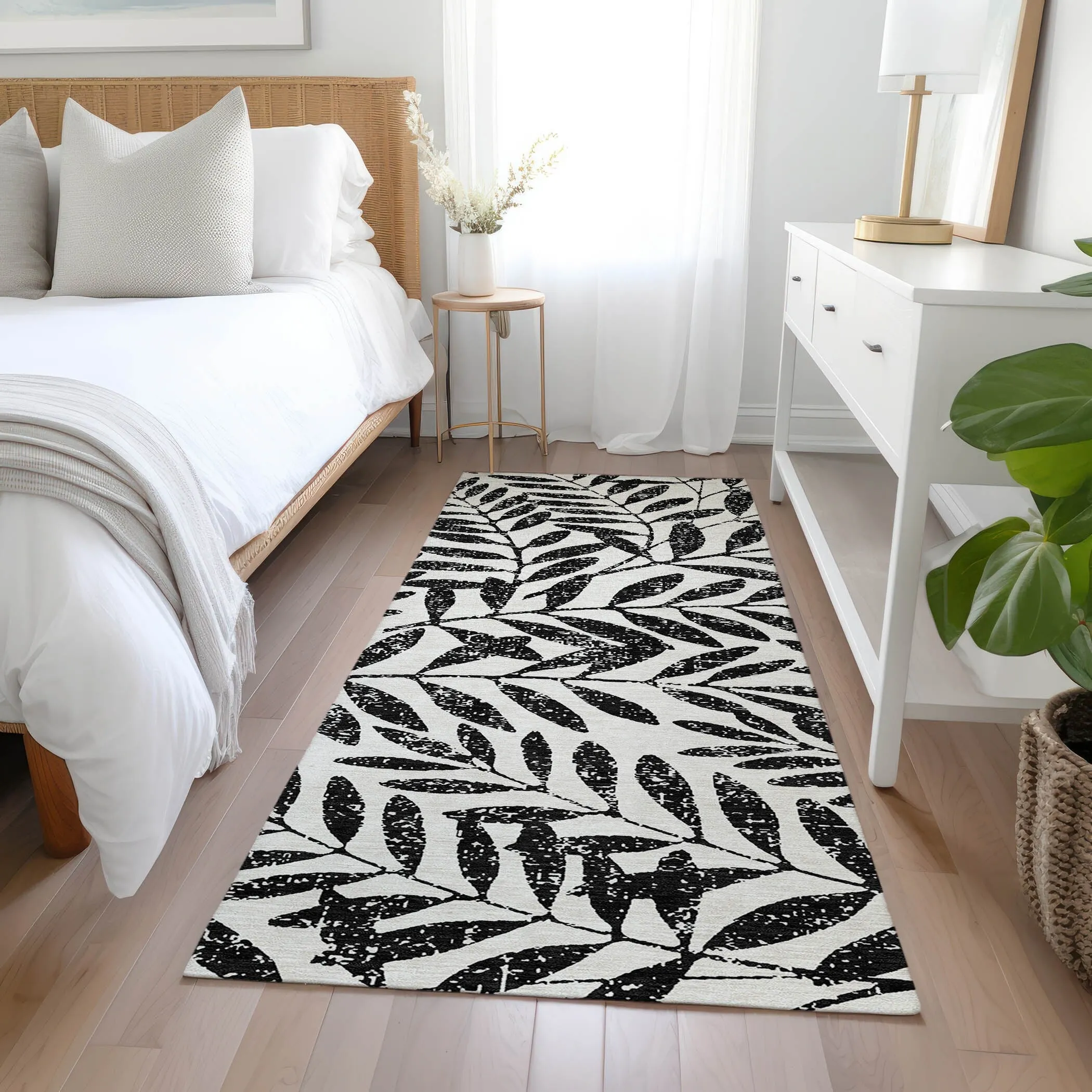 Machine Washable Indoor/ Outdoor Chantille Palm Rug