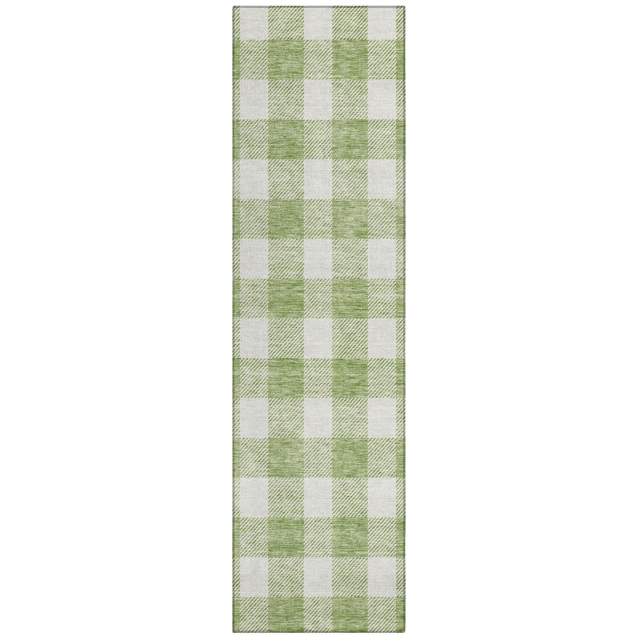 Machine Washable Indoor/ Outdoor Chantille Plaid Rug