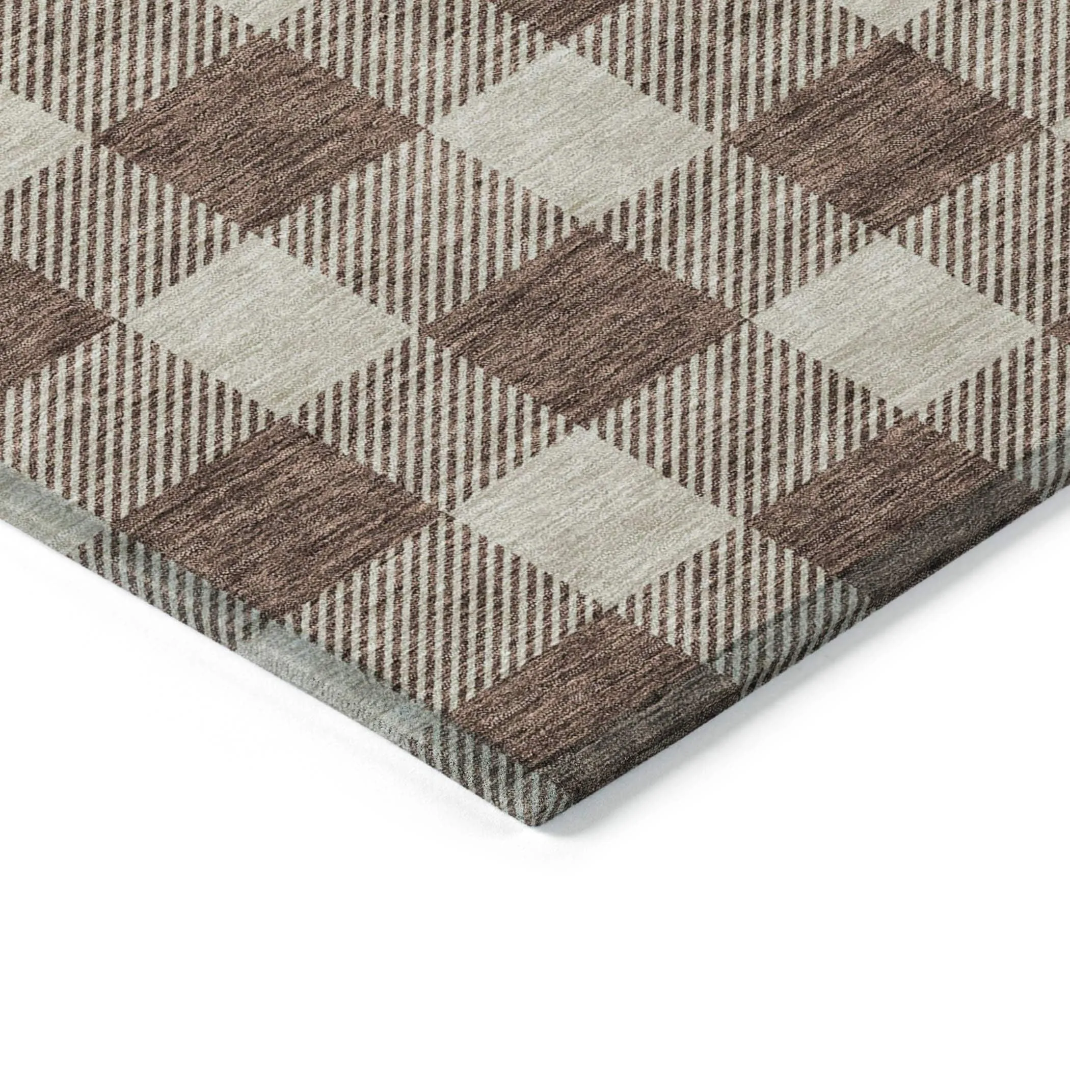 Machine Washable Indoor/ Outdoor Chantille Plaid Rug