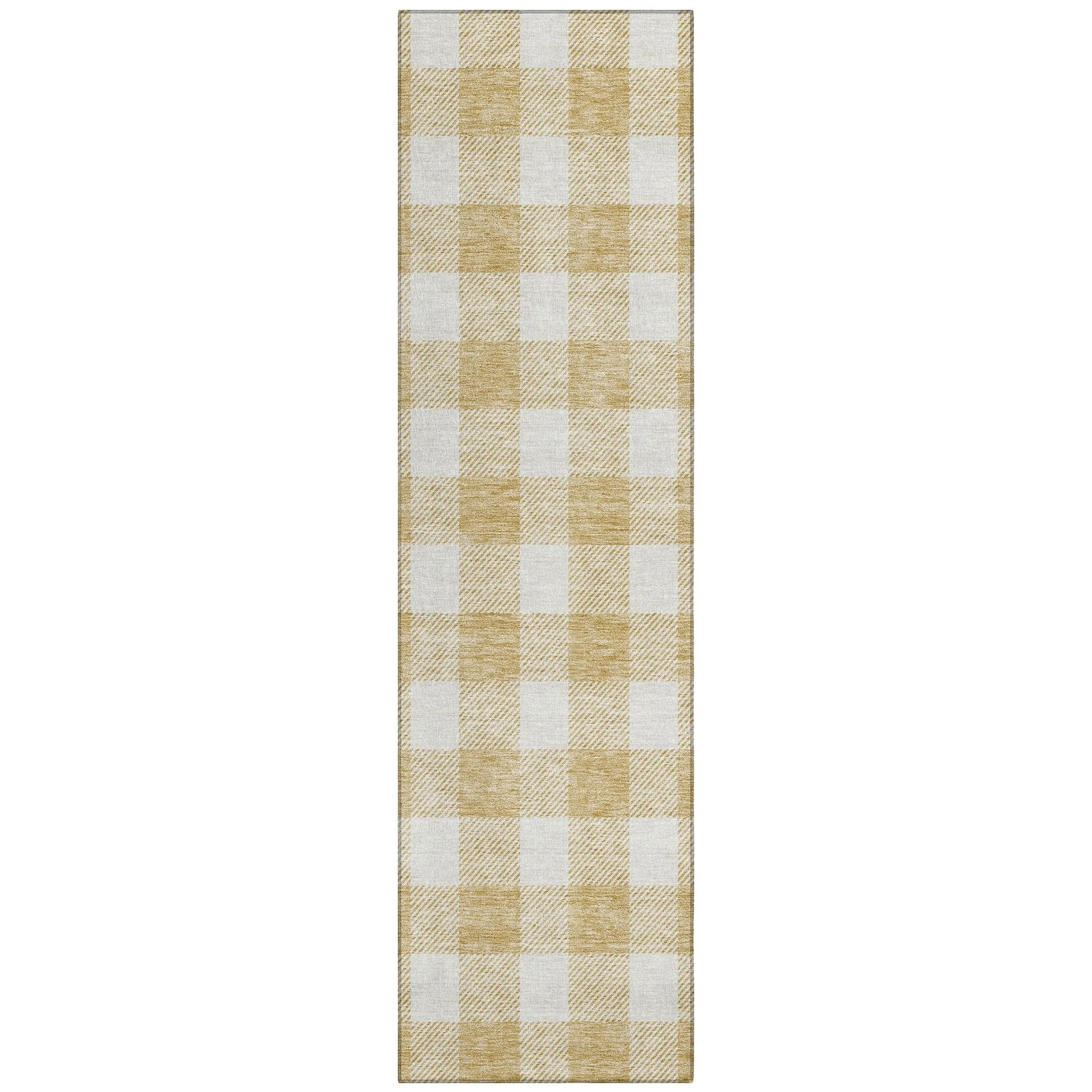 Machine Washable Indoor/ Outdoor Chantille Plaid Rug