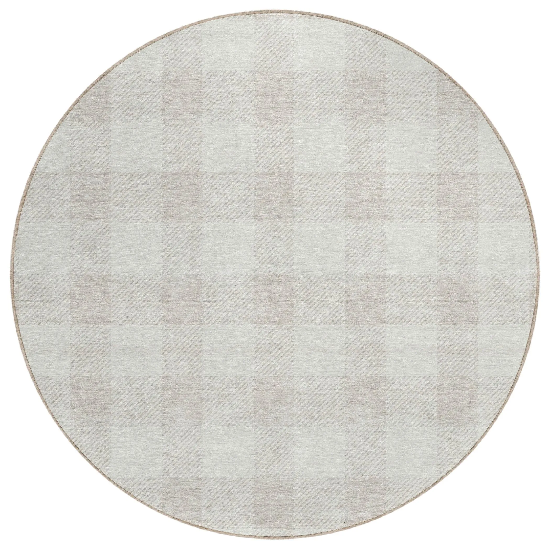 Machine Washable Indoor/ Outdoor Chantille Plaid Rug