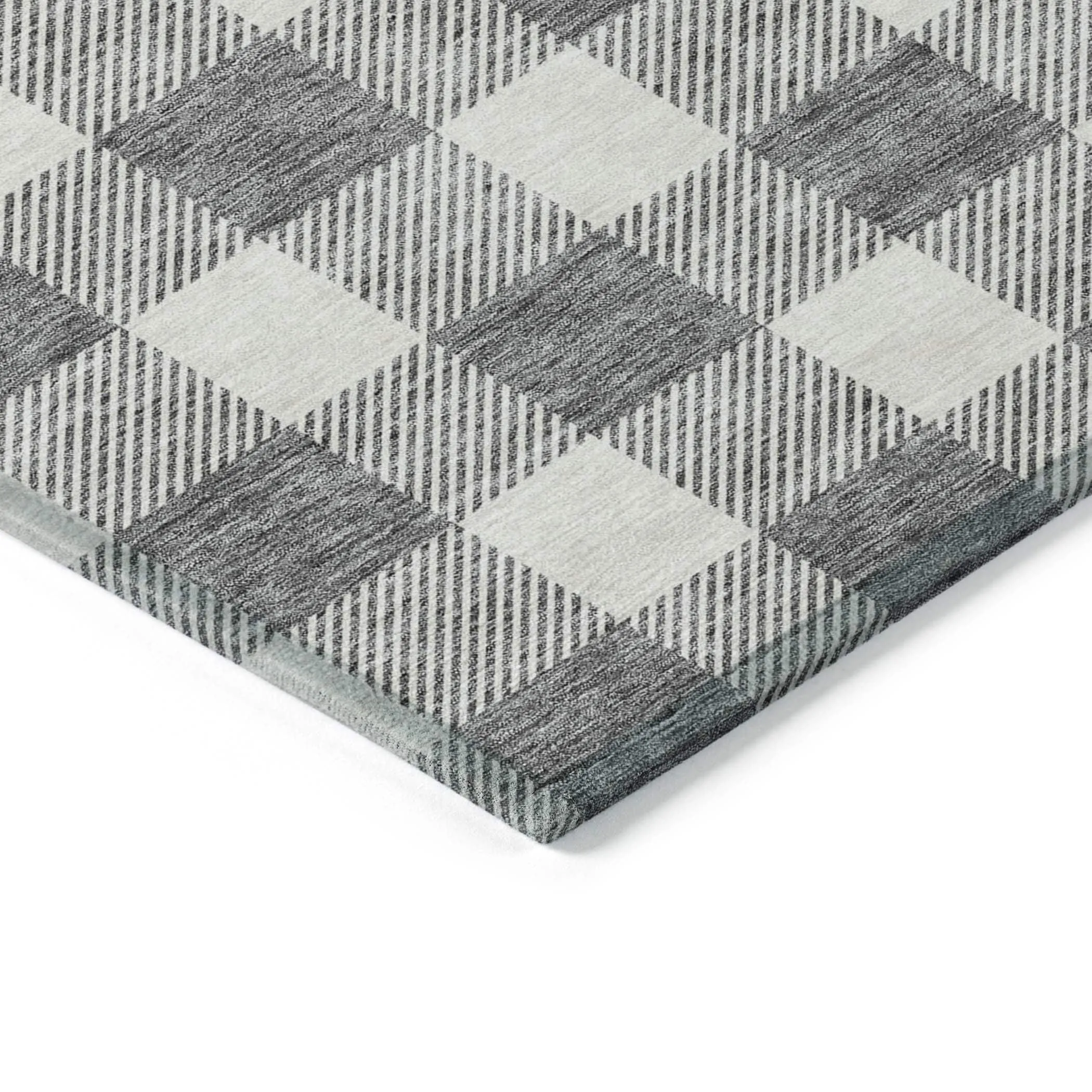 Machine Washable Indoor/ Outdoor Chantille Plaid Rug