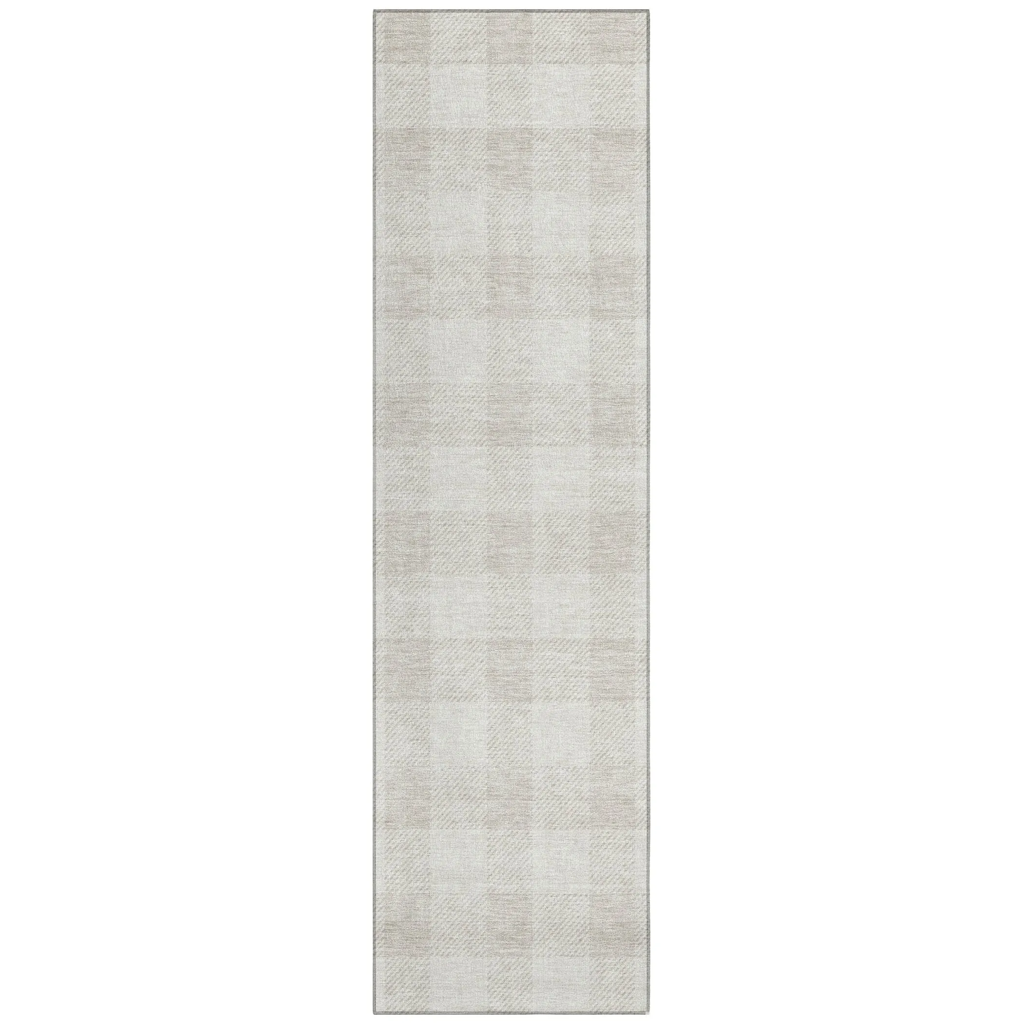 Machine Washable Indoor/ Outdoor Chantille Plaid Rug