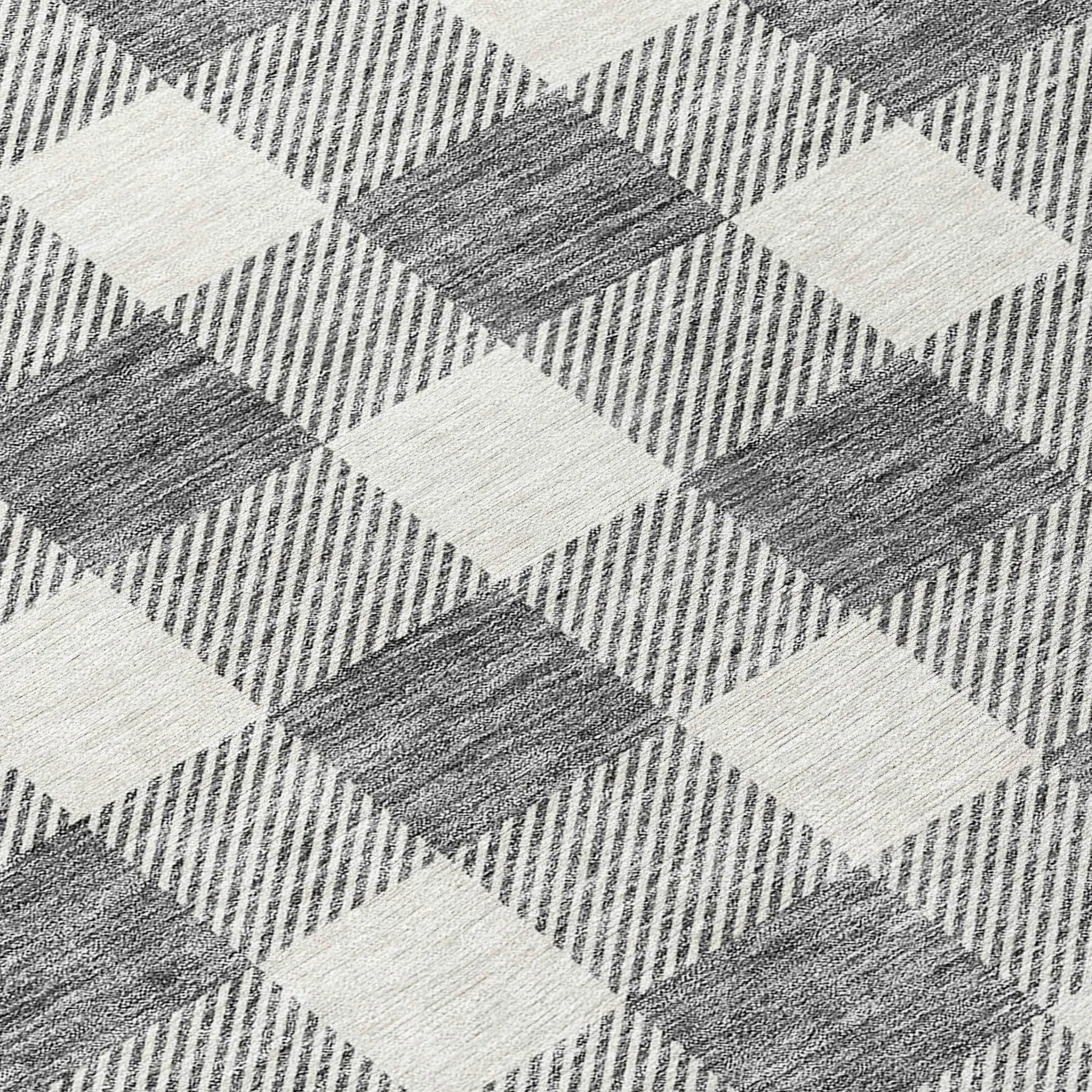 Machine Washable Indoor/ Outdoor Chantille Plaid Rug
