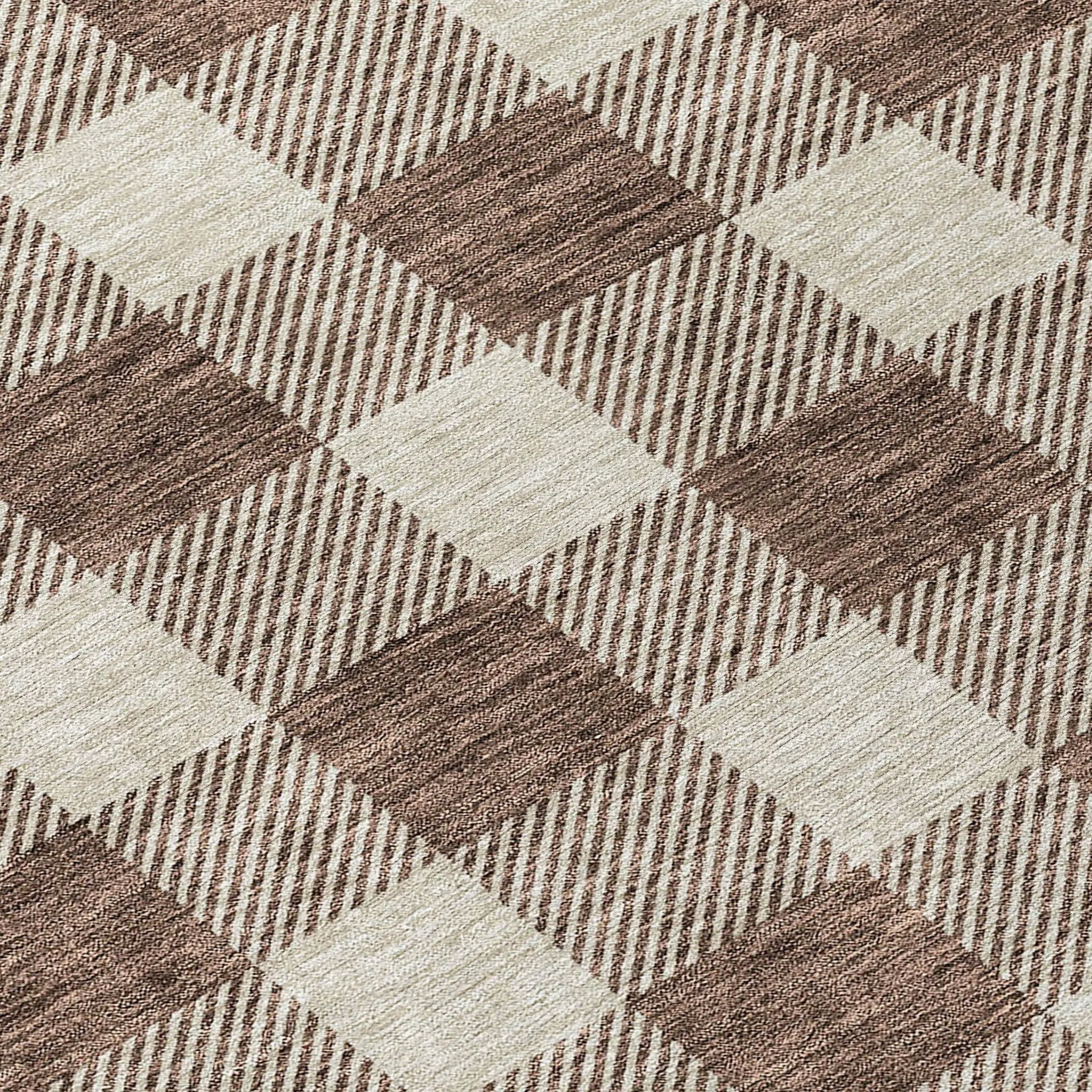 Machine Washable Indoor/ Outdoor Chantille Plaid Rug