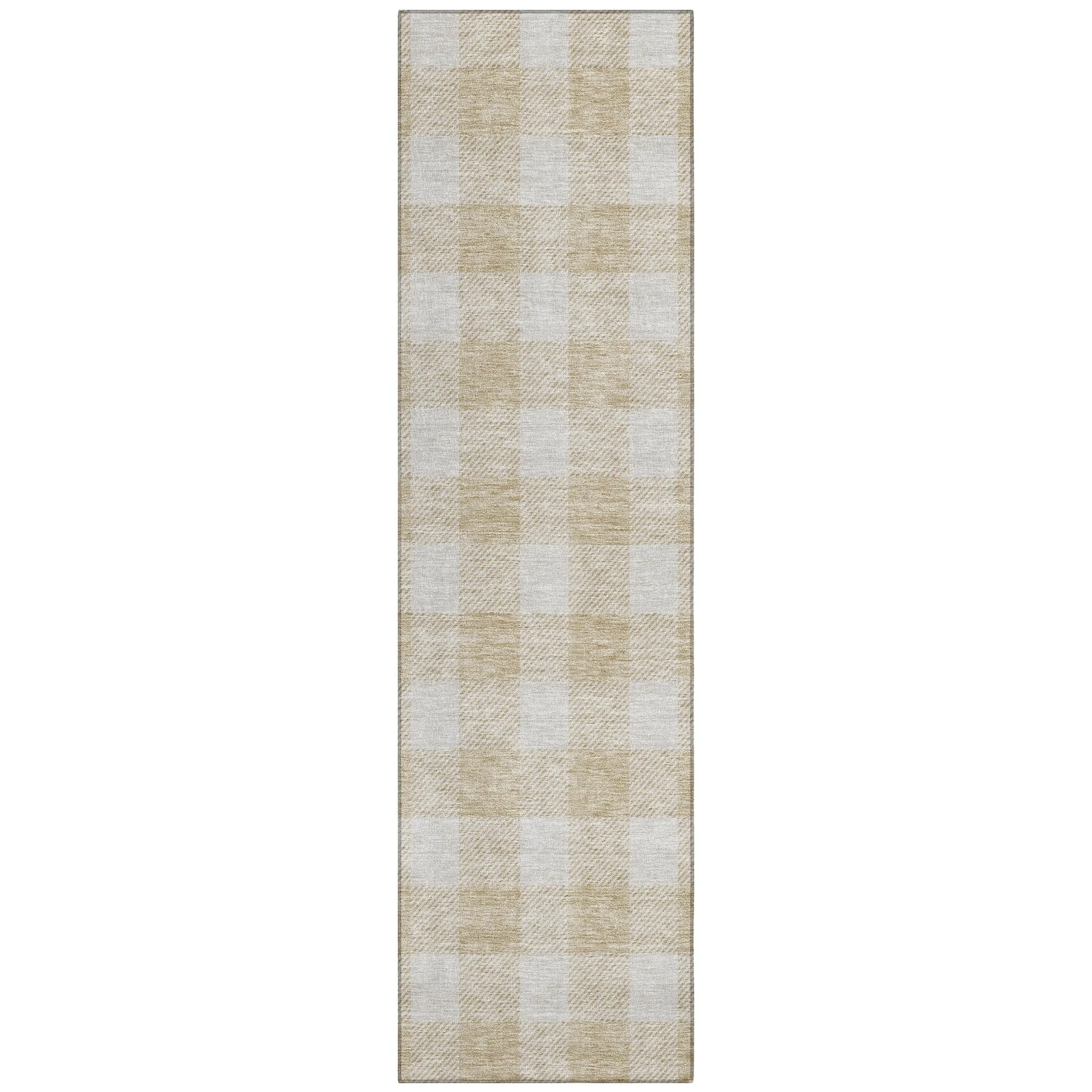 Machine Washable Indoor/ Outdoor Chantille Plaid Rug