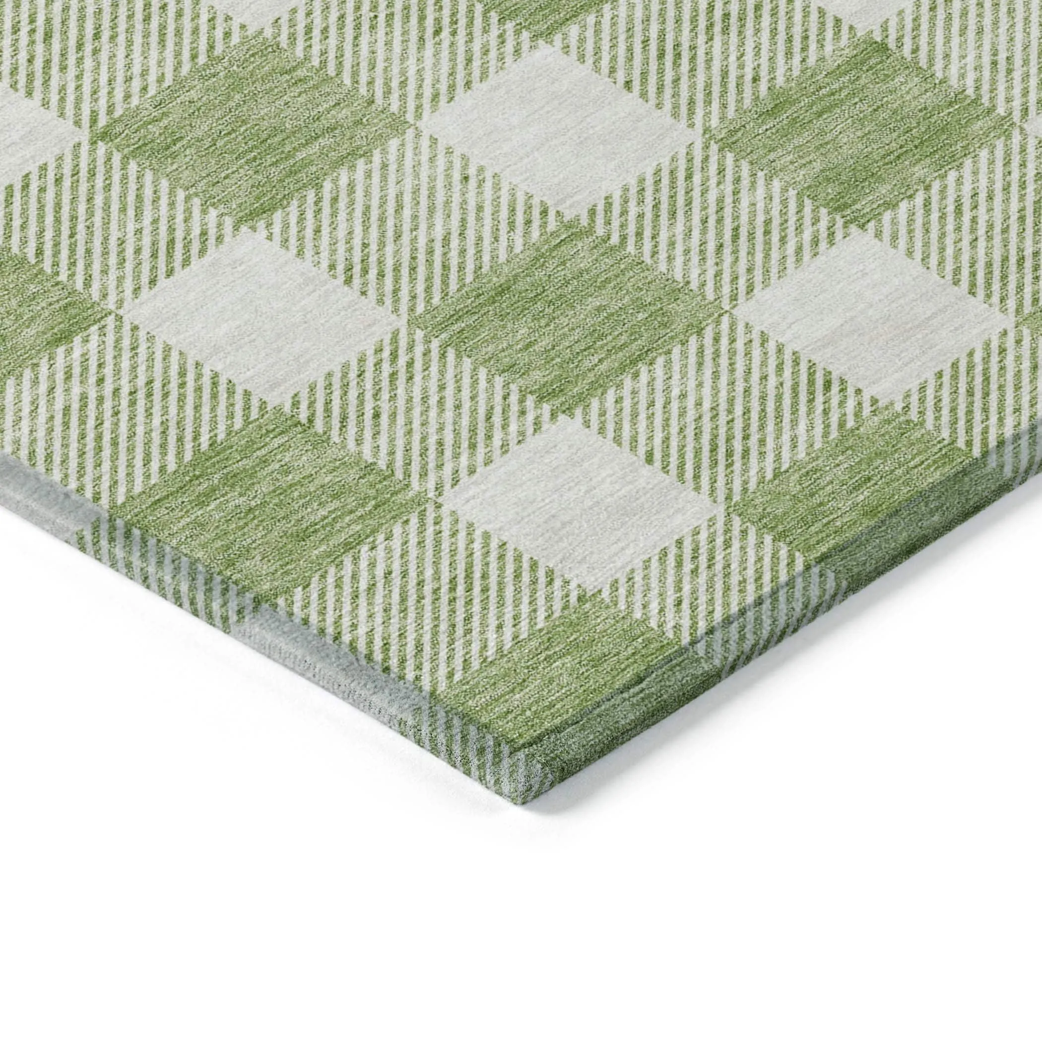 Machine Washable Indoor/ Outdoor Chantille Plaid Rug