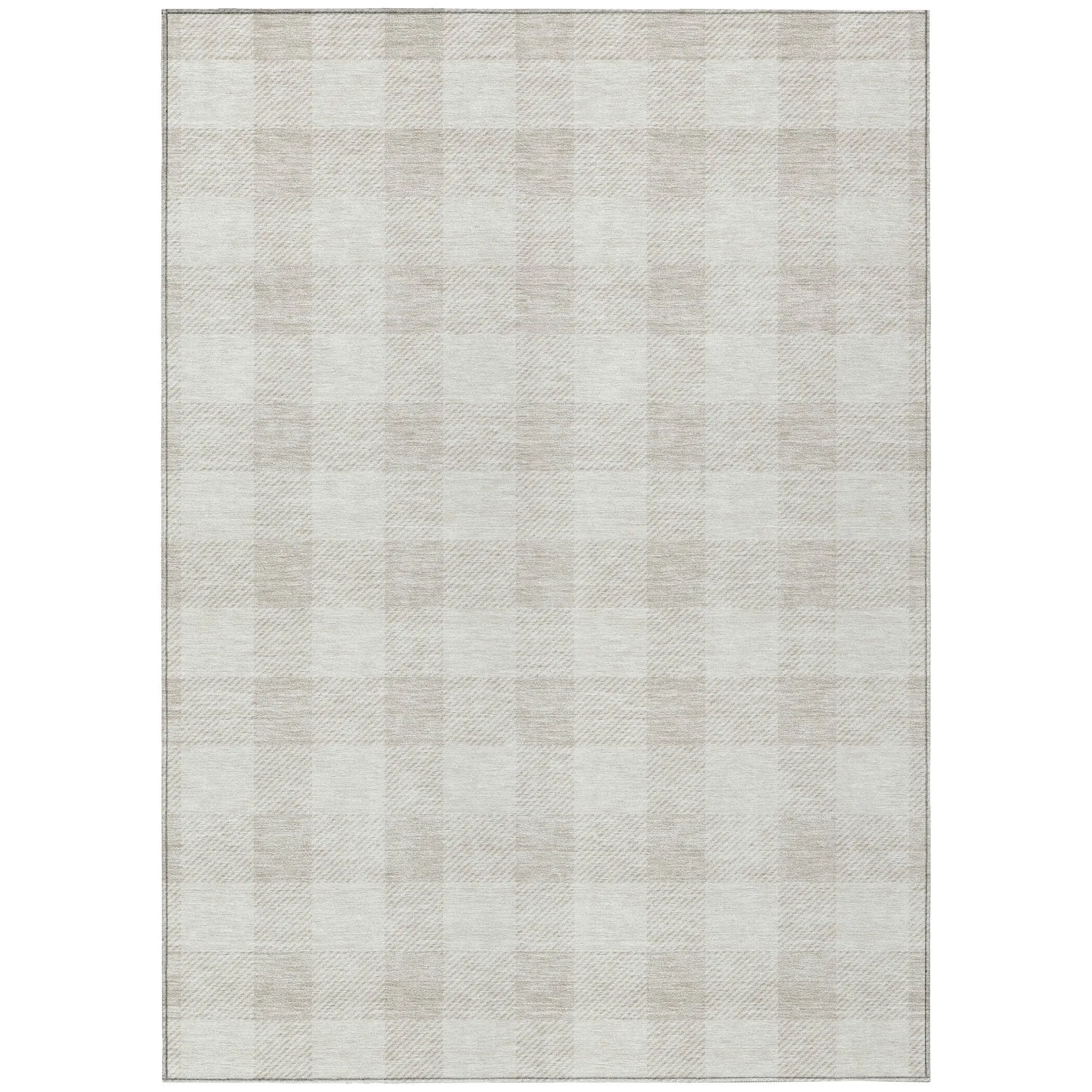 Machine Washable Indoor/ Outdoor Chantille Plaid Rug