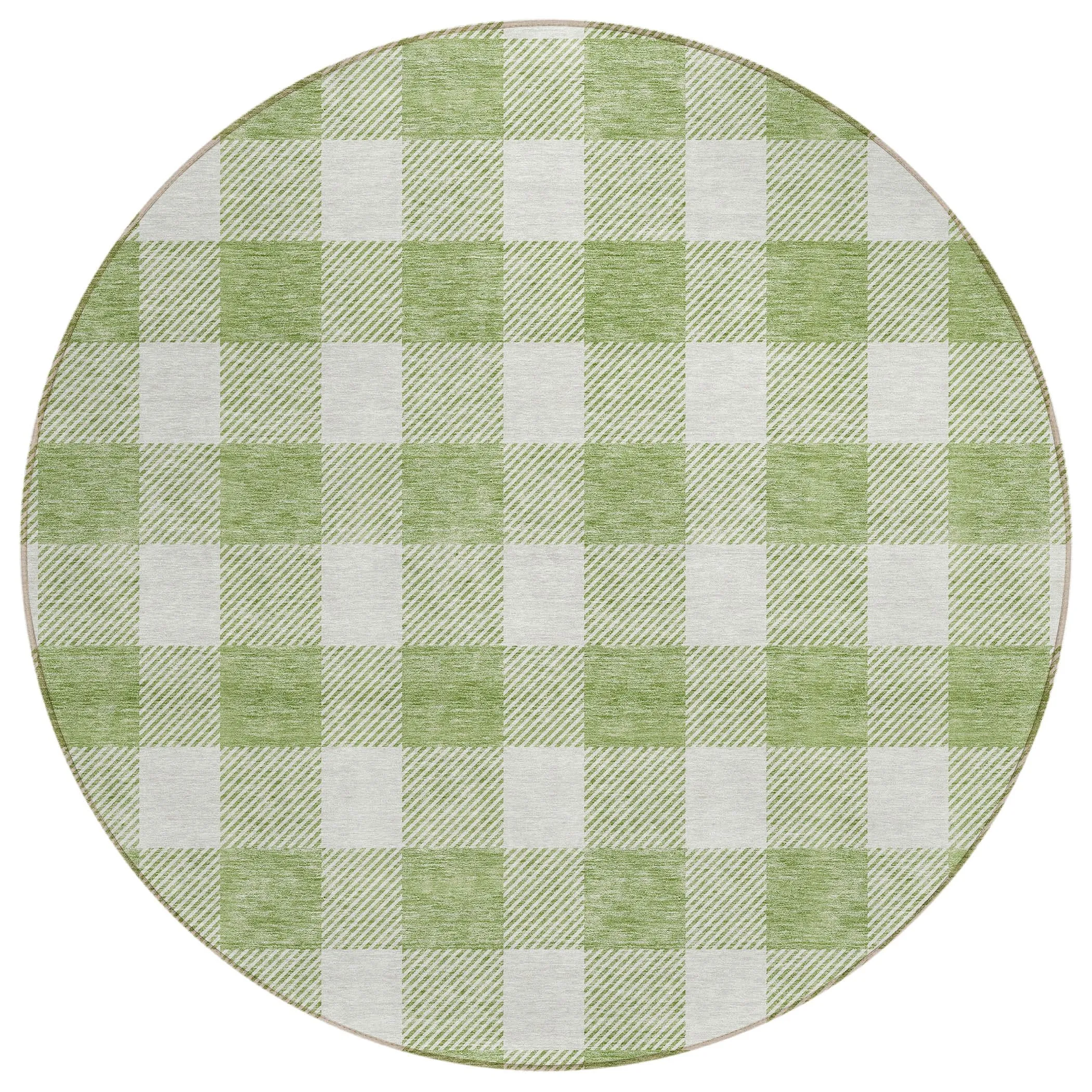 Machine Washable Indoor/ Outdoor Chantille Plaid Rug