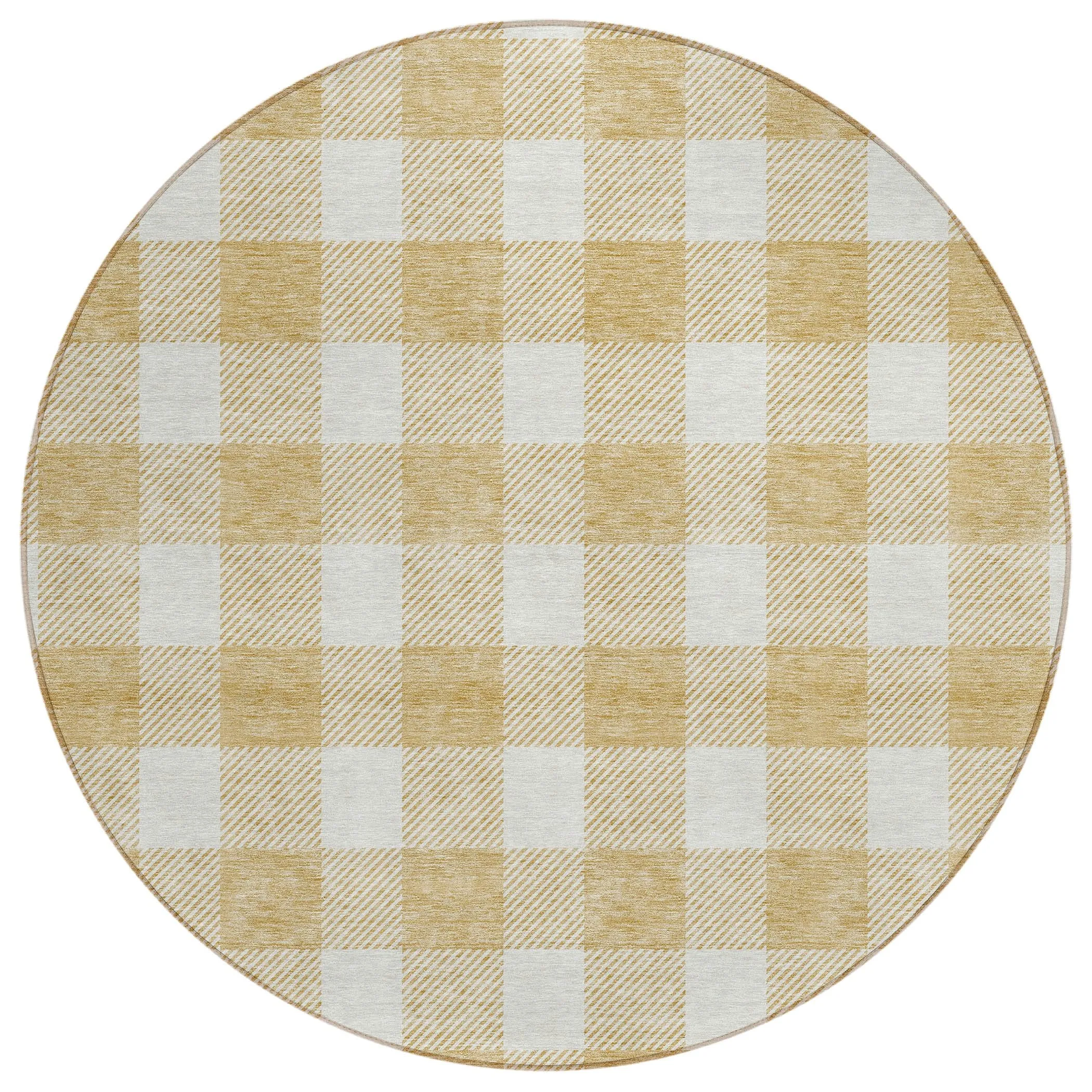 Machine Washable Indoor/ Outdoor Chantille Plaid Rug