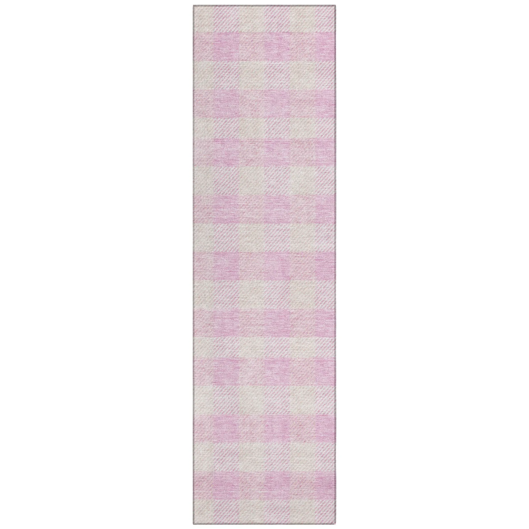 Machine Washable Indoor/ Outdoor Chantille Plaid Stripe Rug