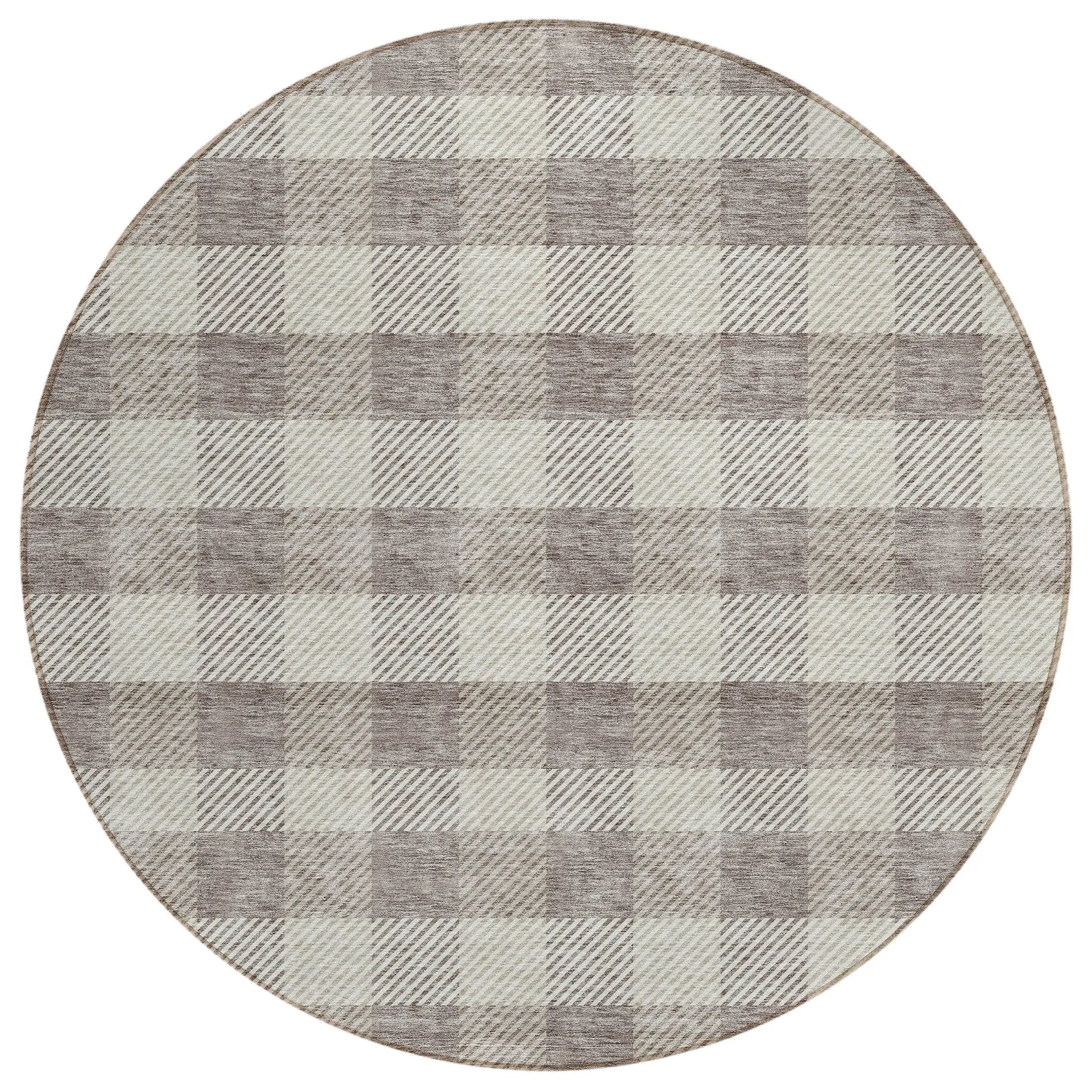 Machine Washable Indoor/ Outdoor Chantille Plaid Stripe Rug