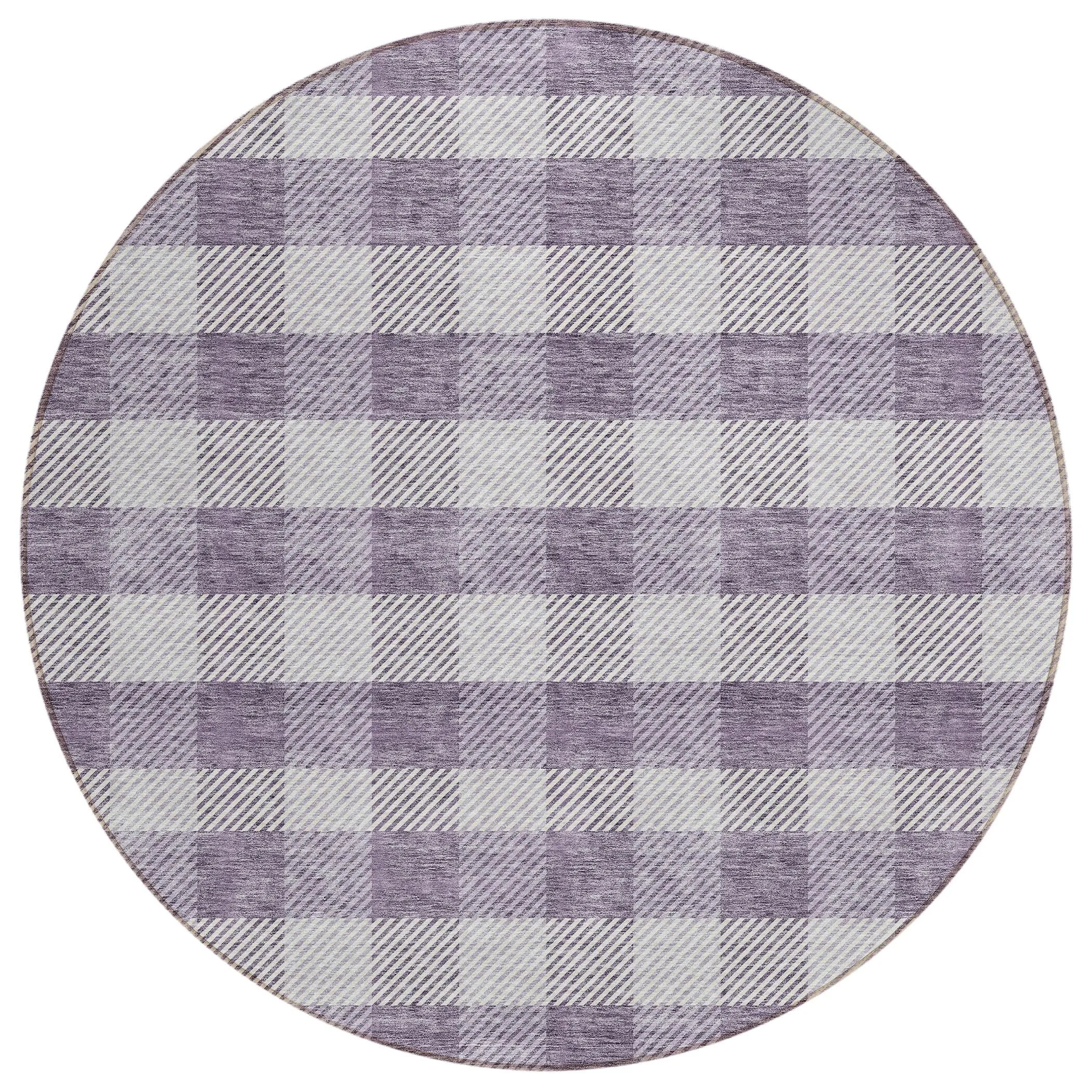 Machine Washable Indoor/ Outdoor Chantille Plaid Stripe Rug