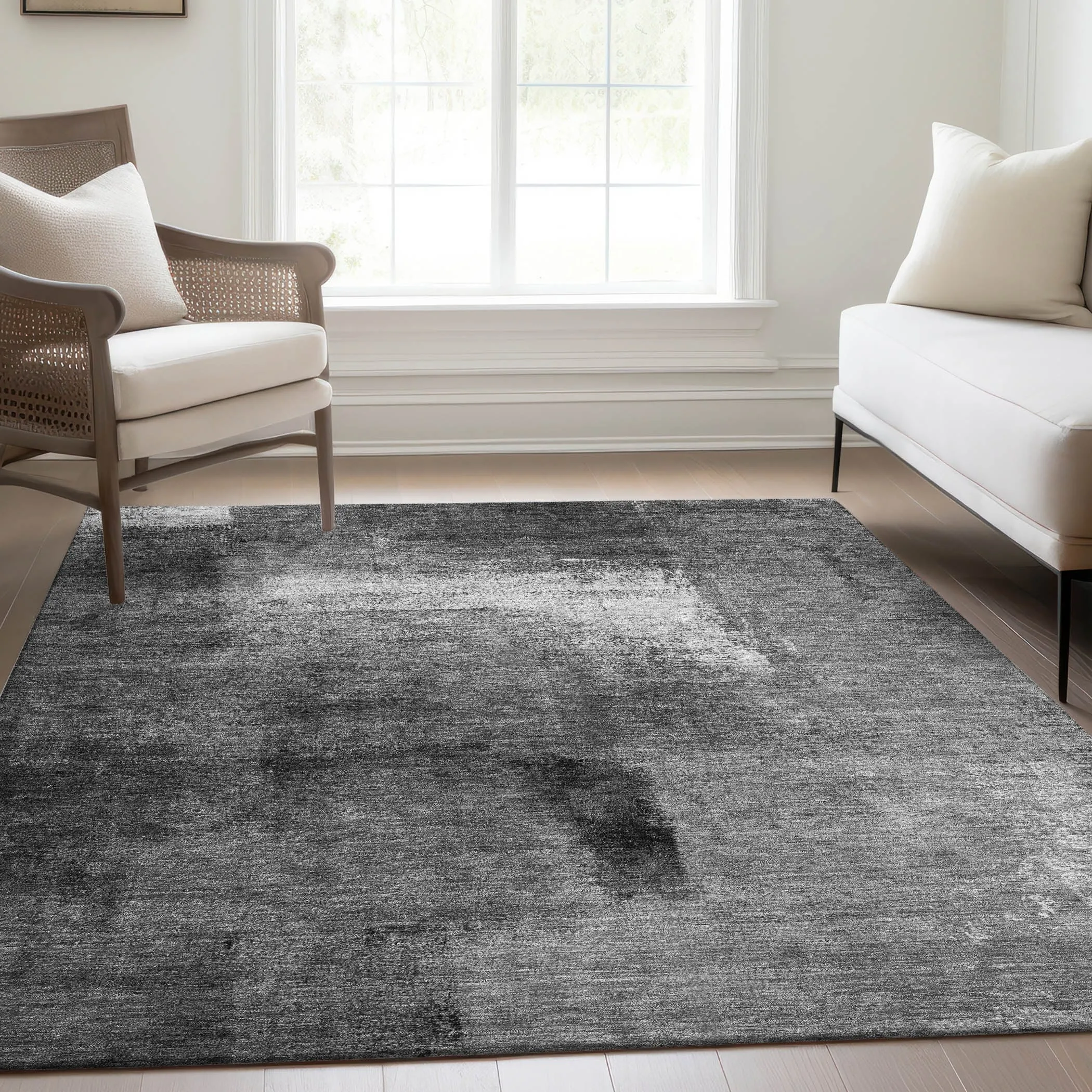 Machine Washable Indoor/ Outdoor Chantille Solid Ombre Rug