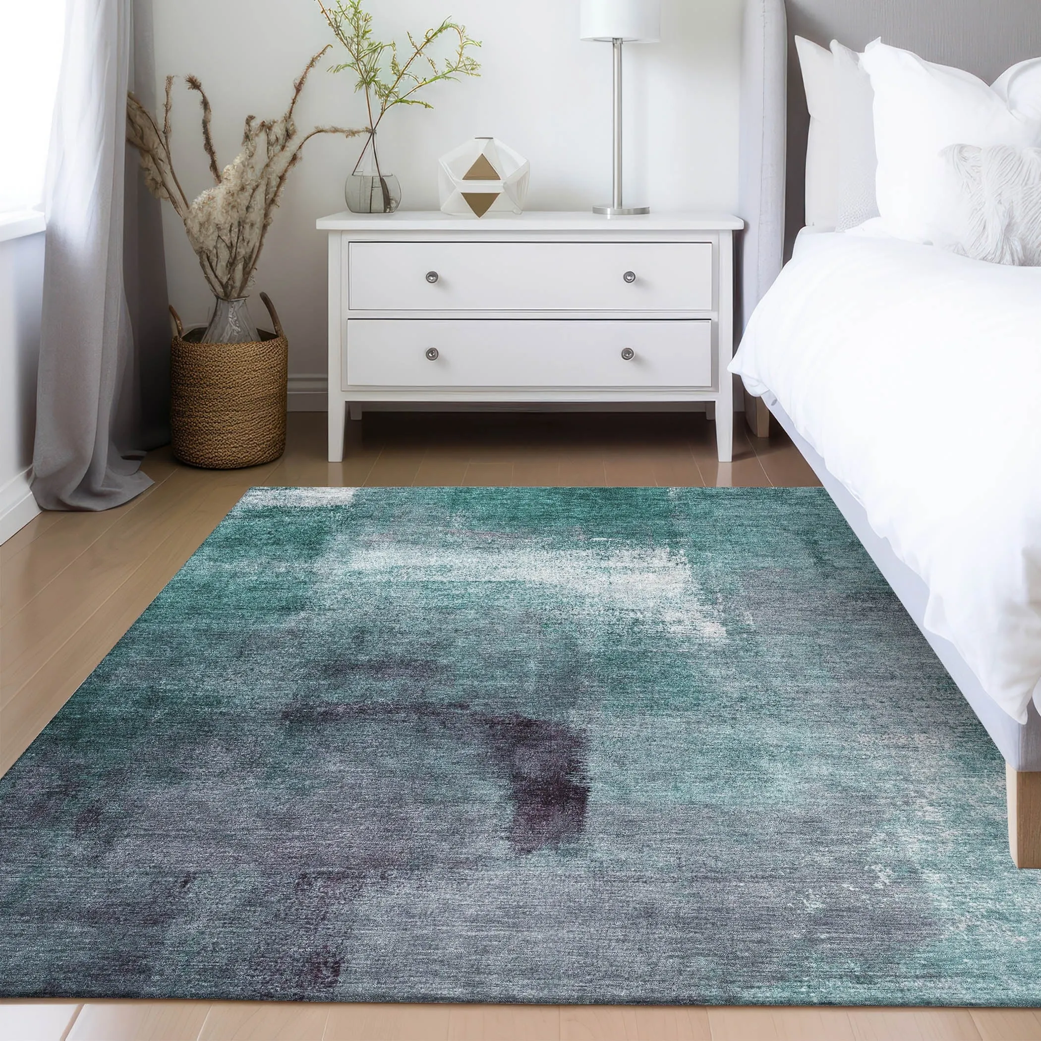 Machine Washable Indoor/ Outdoor Chantille Solid Ombre Rug