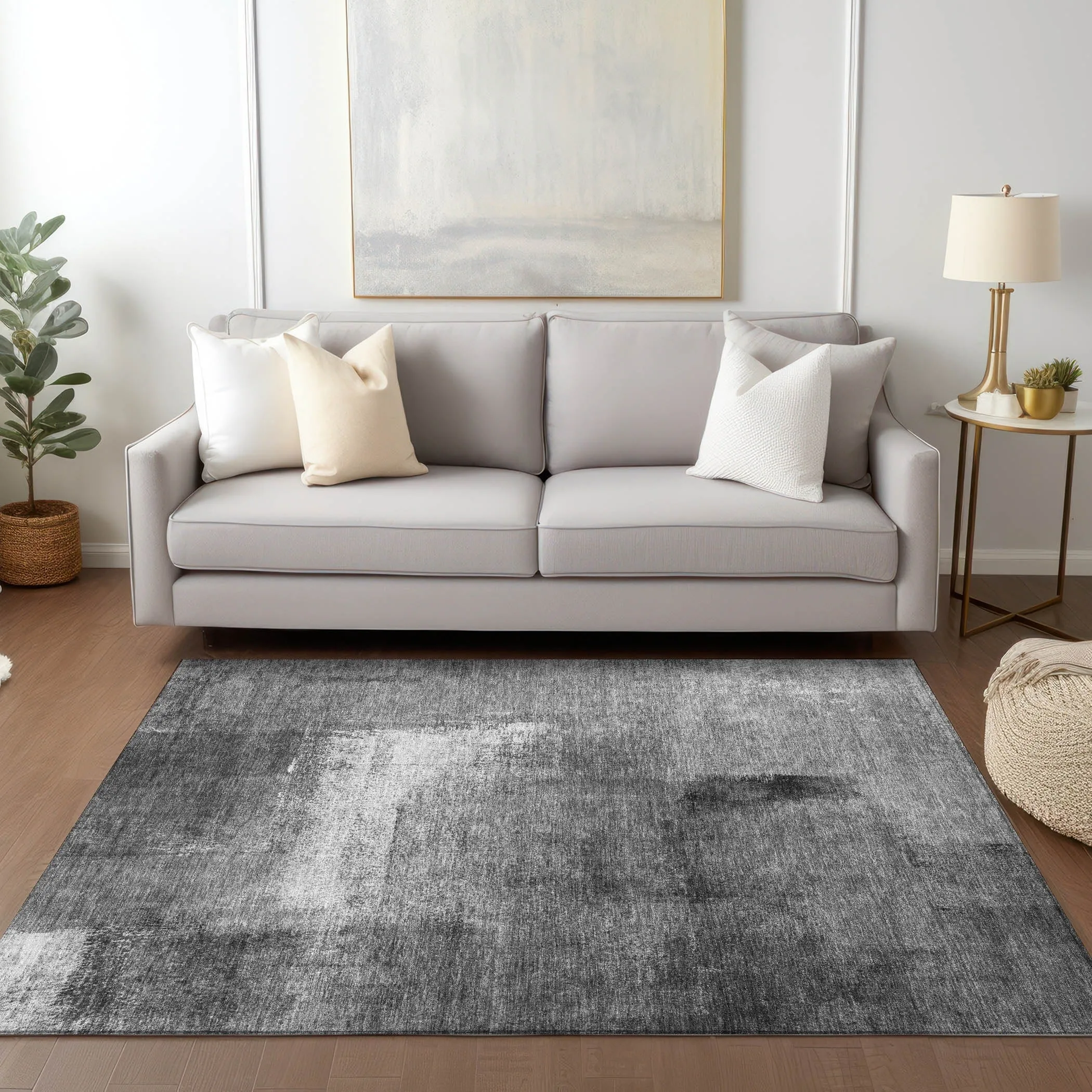 Machine Washable Indoor/ Outdoor Chantille Solid Ombre Rug