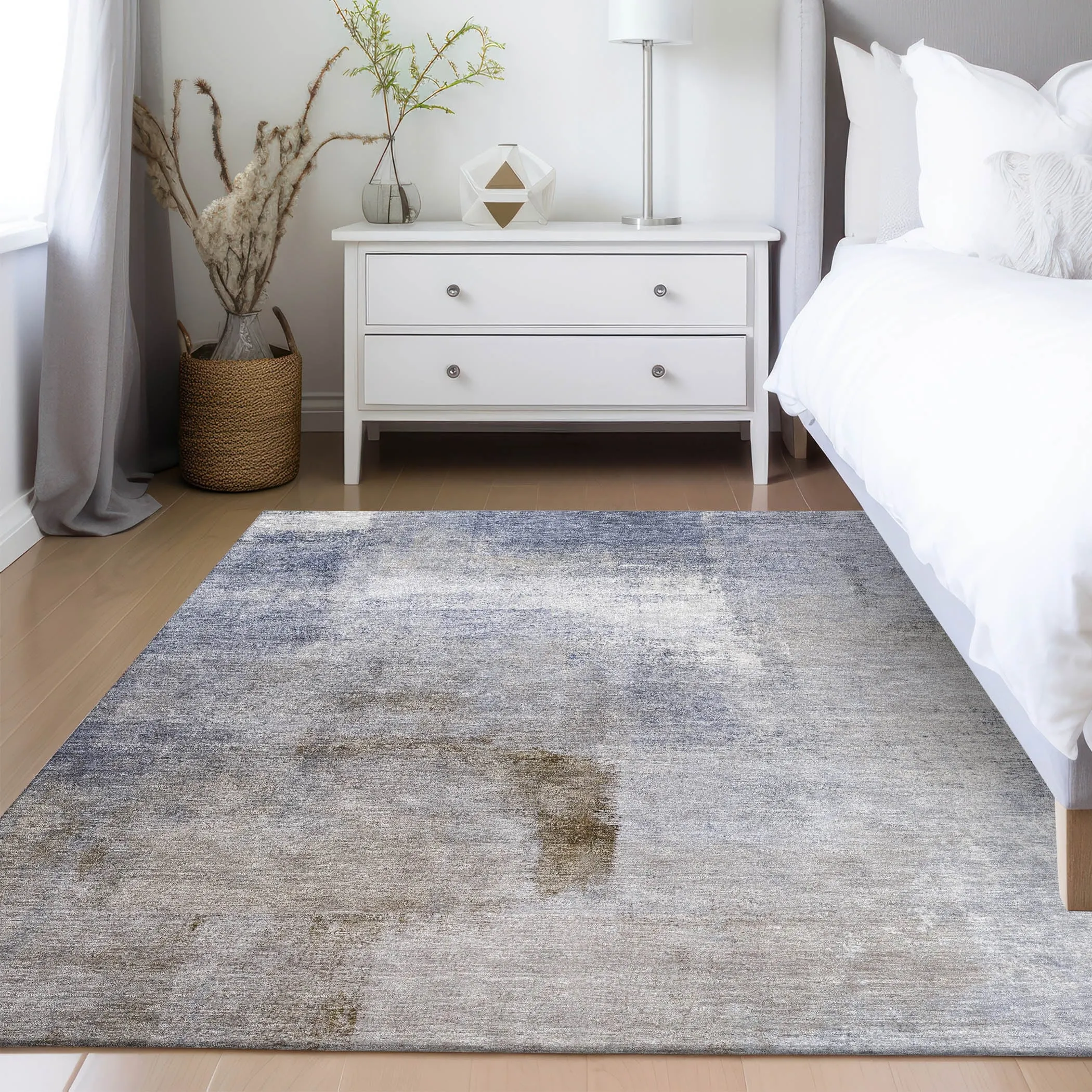 Machine Washable Indoor/ Outdoor Chantille Solid Ombre Rug