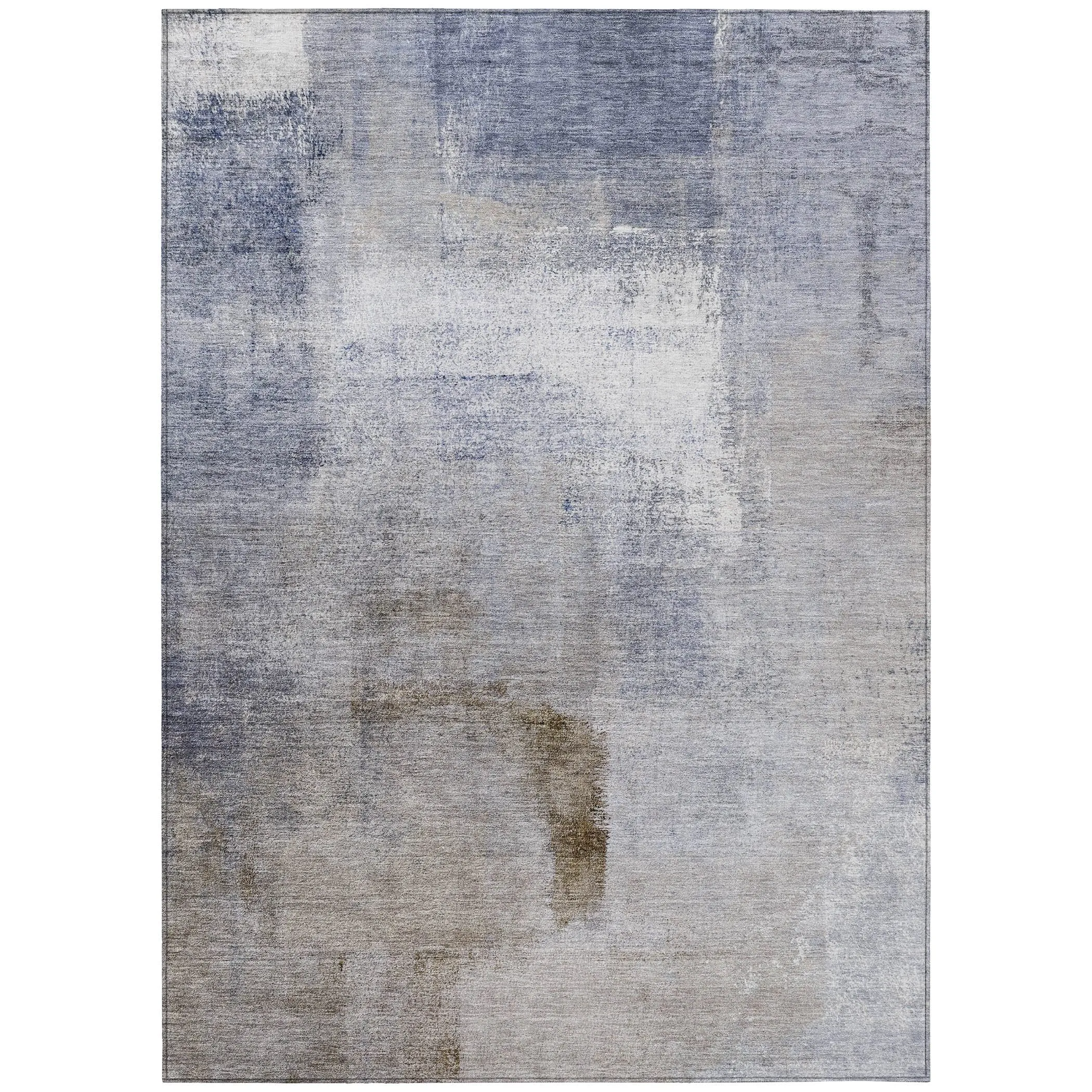 Machine Washable Indoor/ Outdoor Chantille Solid Ombre Rug