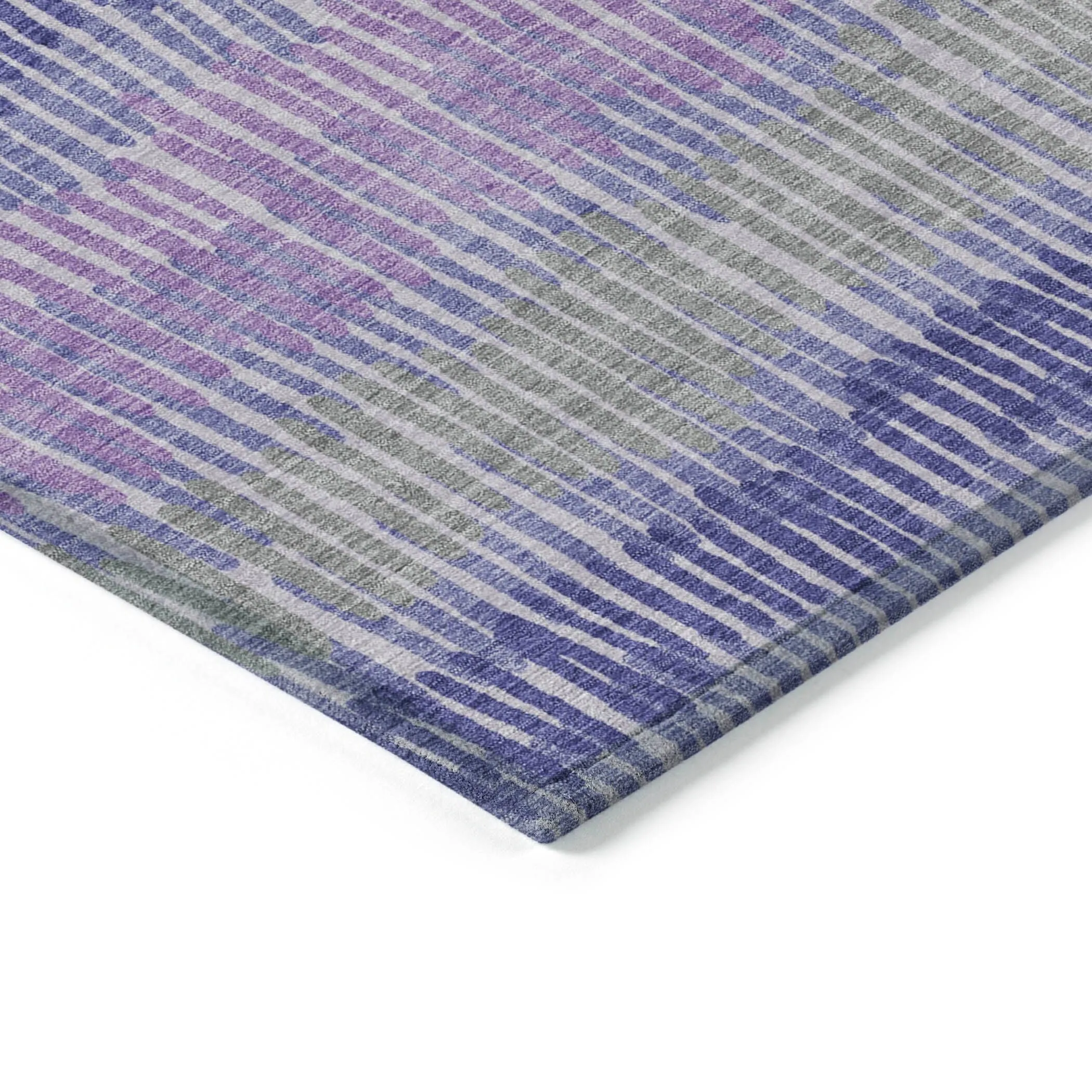Machine Washable Indoor/ Outdoor Chantille Stripe Abstract Rug