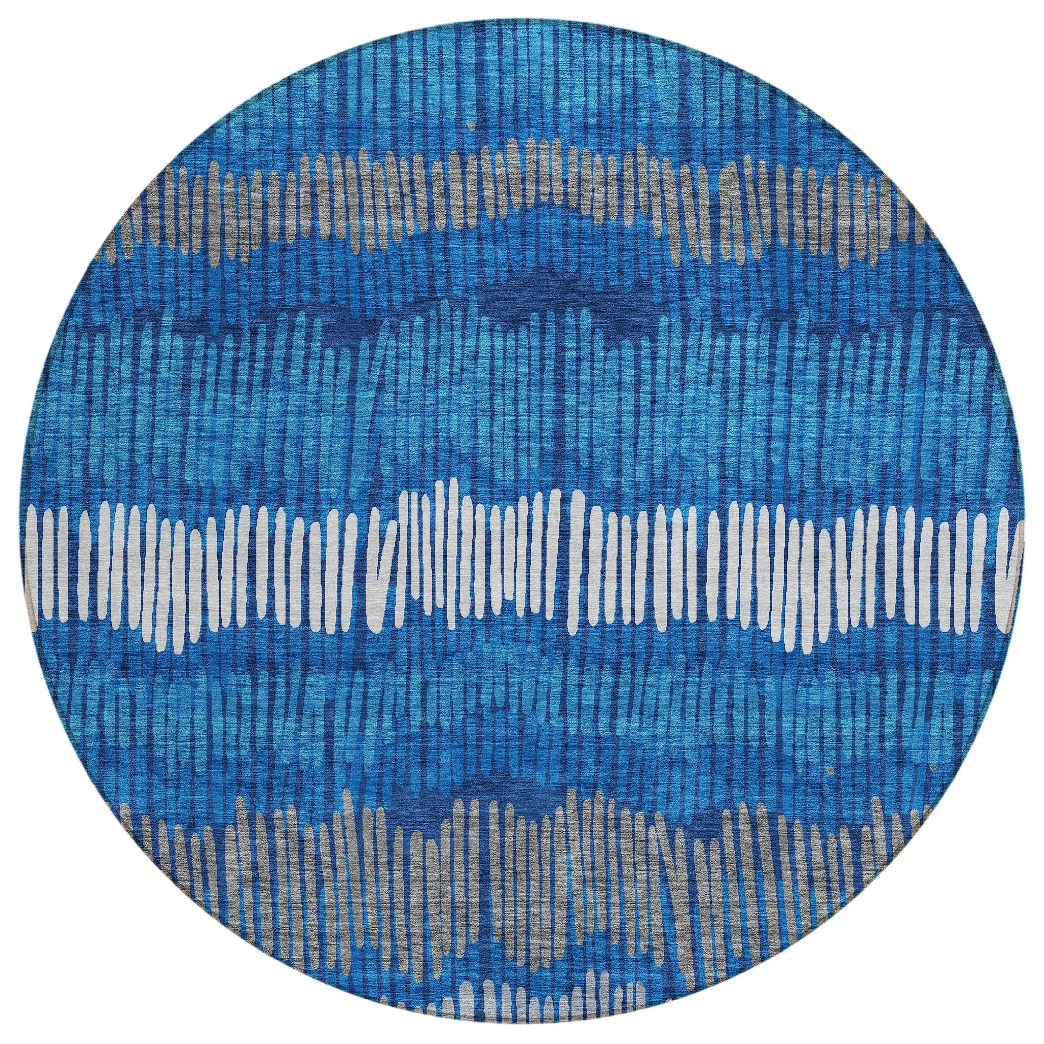 Machine Washable Indoor/ Outdoor Chantille Stripe Abstract Rug