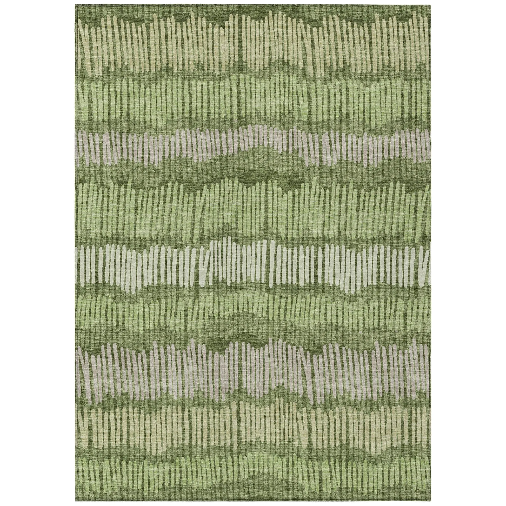 Machine Washable Indoor/ Outdoor Chantille Stripe Abstract Rug