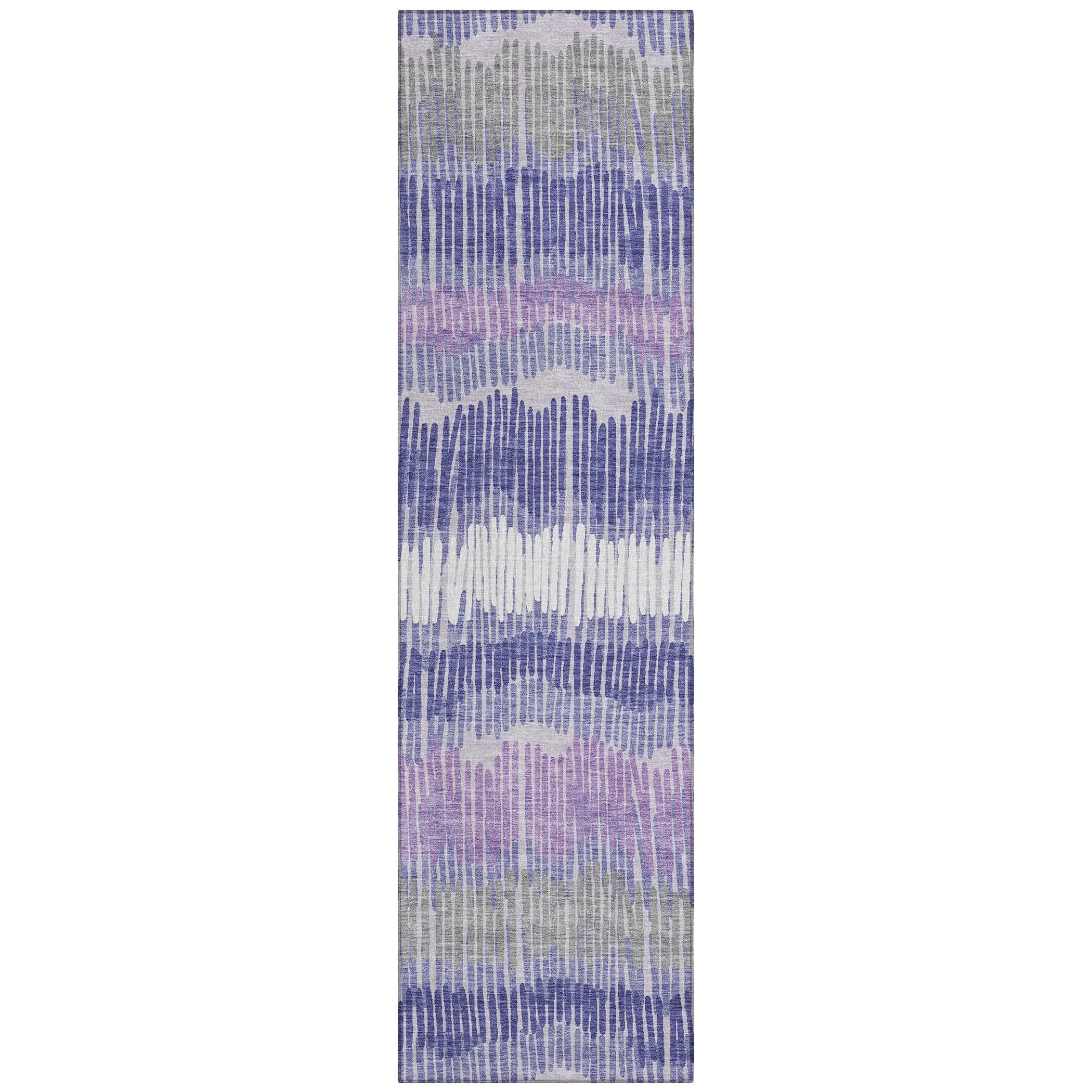 Machine Washable Indoor/ Outdoor Chantille Stripe Abstract Rug