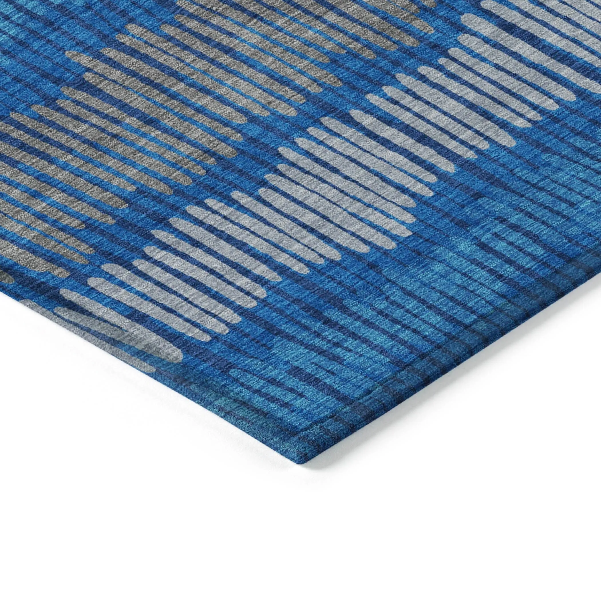 Machine Washable Indoor/ Outdoor Chantille Stripe Abstract Rug