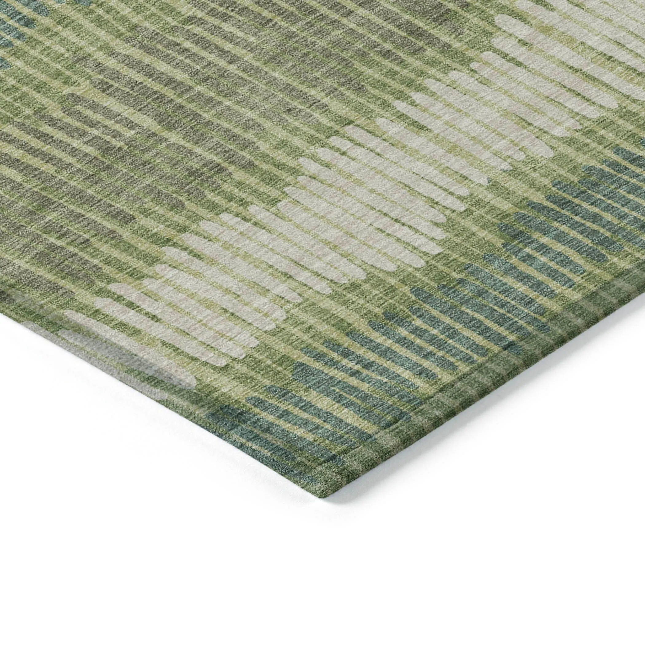 Machine Washable Indoor/ Outdoor Chantille Stripe Abstract Rug