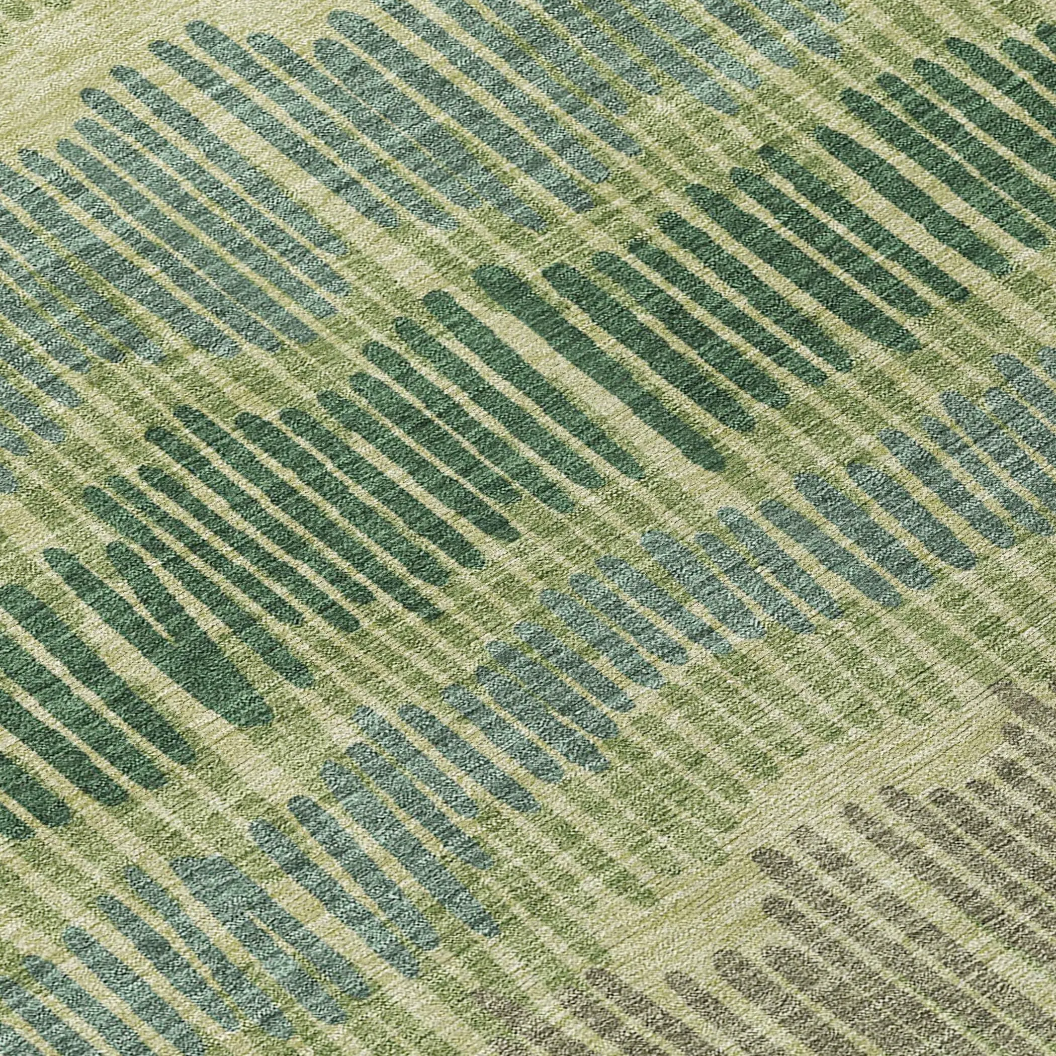 Machine Washable Indoor/ Outdoor Chantille Stripe Abstract Rug