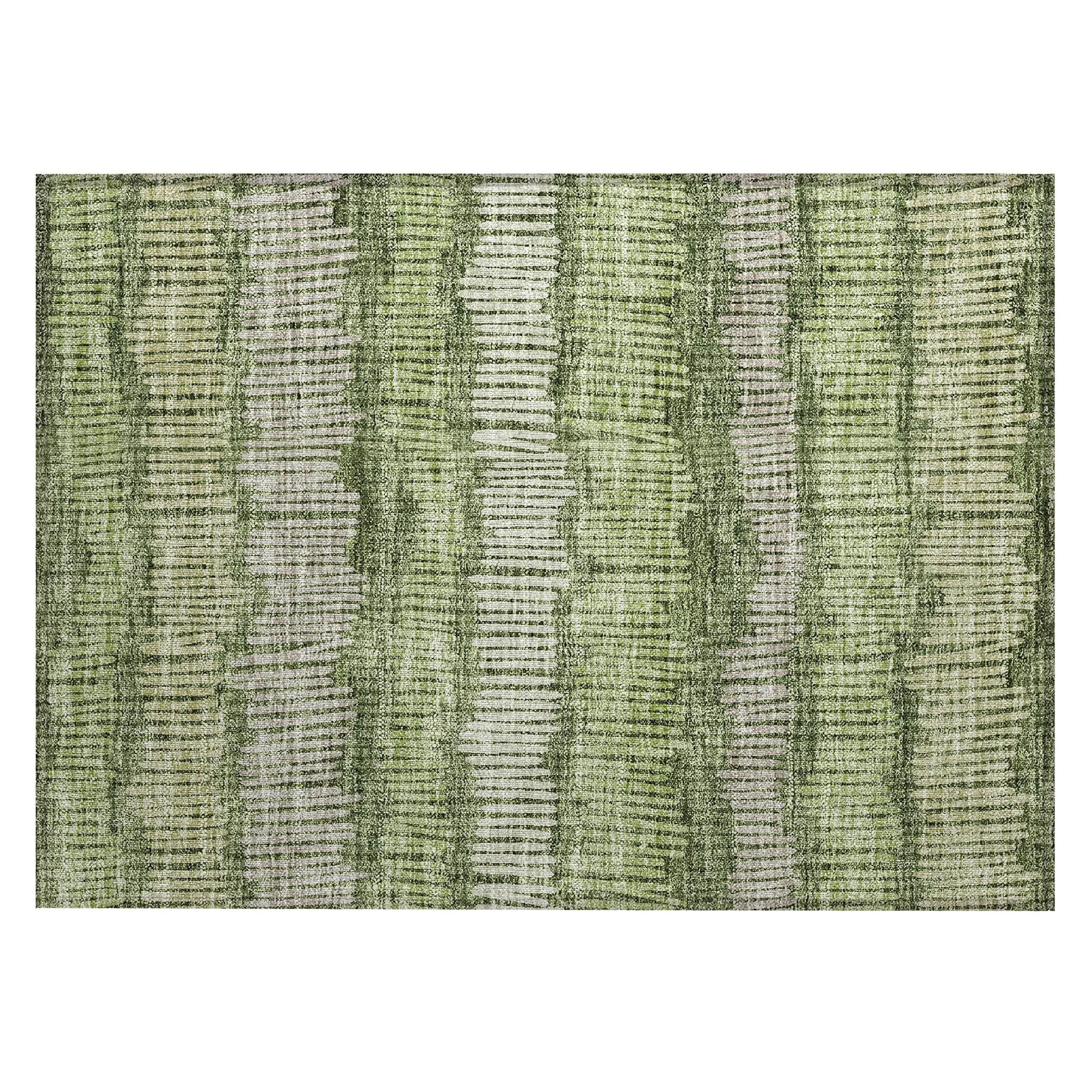 Machine Washable Indoor/ Outdoor Chantille Stripe Abstract Rug