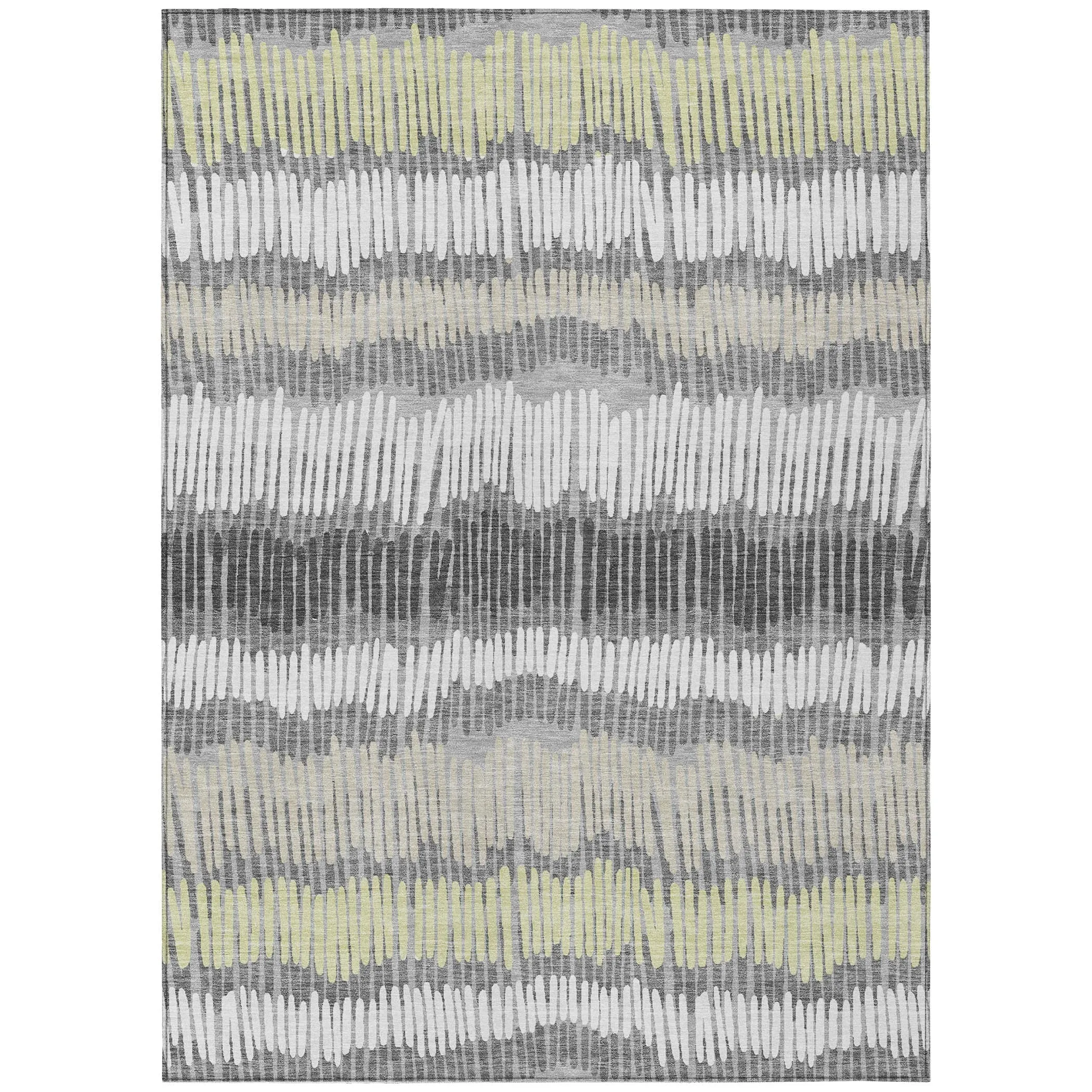 Machine Washable Indoor/ Outdoor Chantille Stripe Abstract Rug