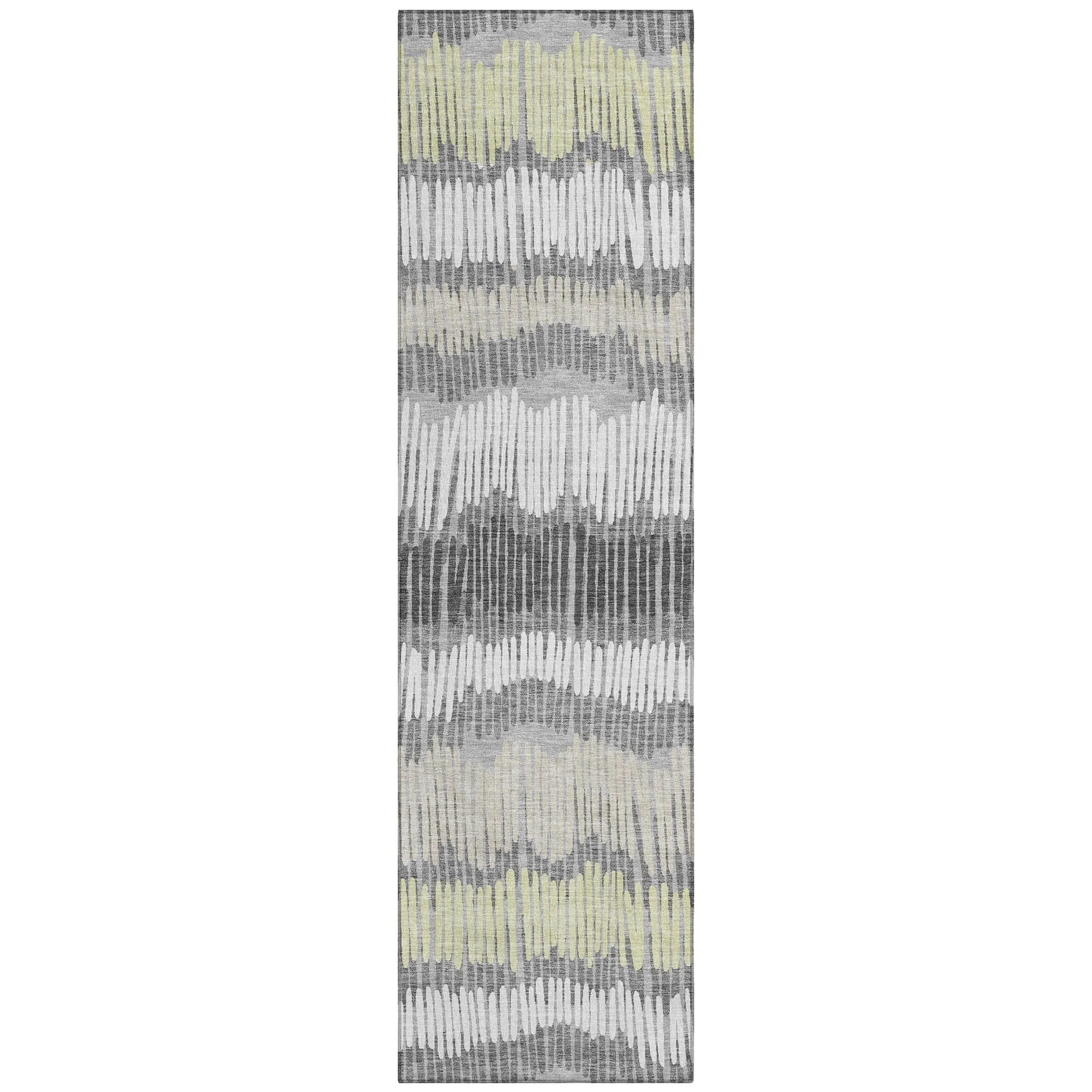 Machine Washable Indoor/ Outdoor Chantille Stripe Abstract Rug