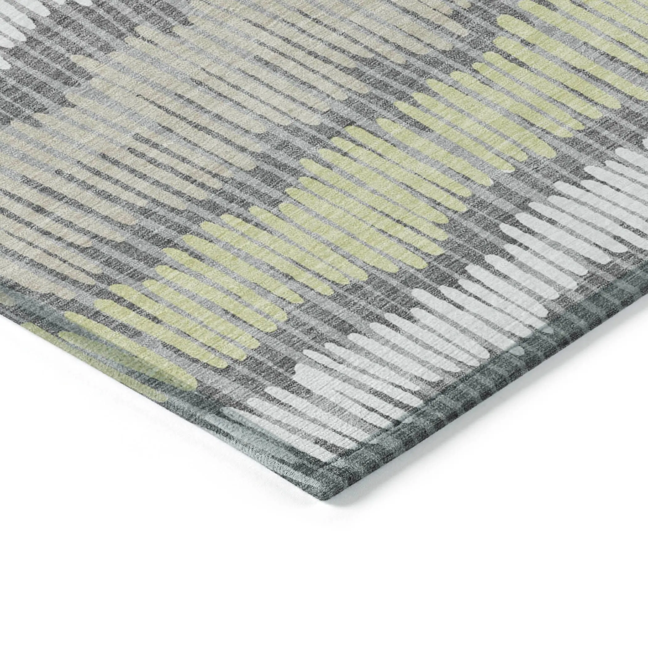 Machine Washable Indoor/ Outdoor Chantille Stripe Abstract Rug