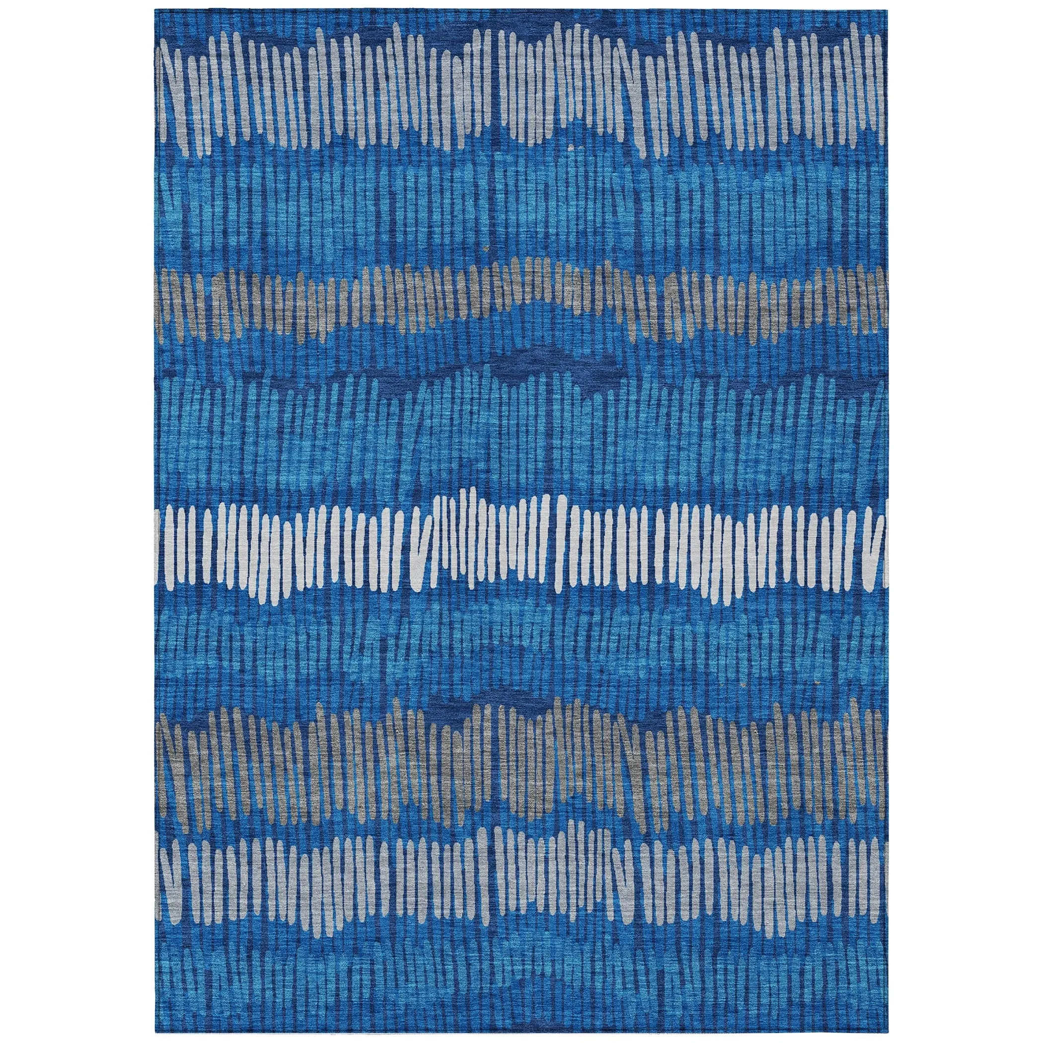 Machine Washable Indoor/ Outdoor Chantille Stripe Abstract Rug
