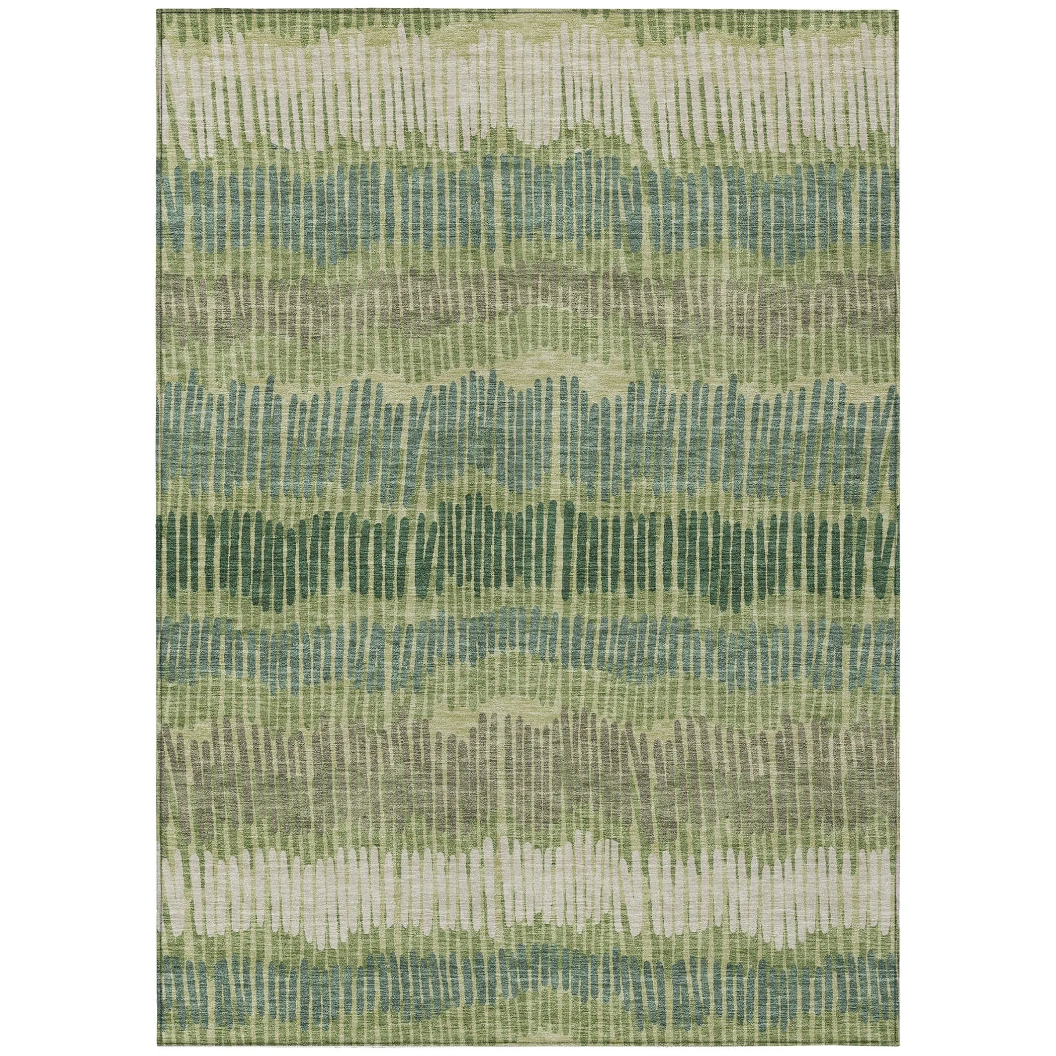 Machine Washable Indoor/ Outdoor Chantille Stripe Abstract Rug