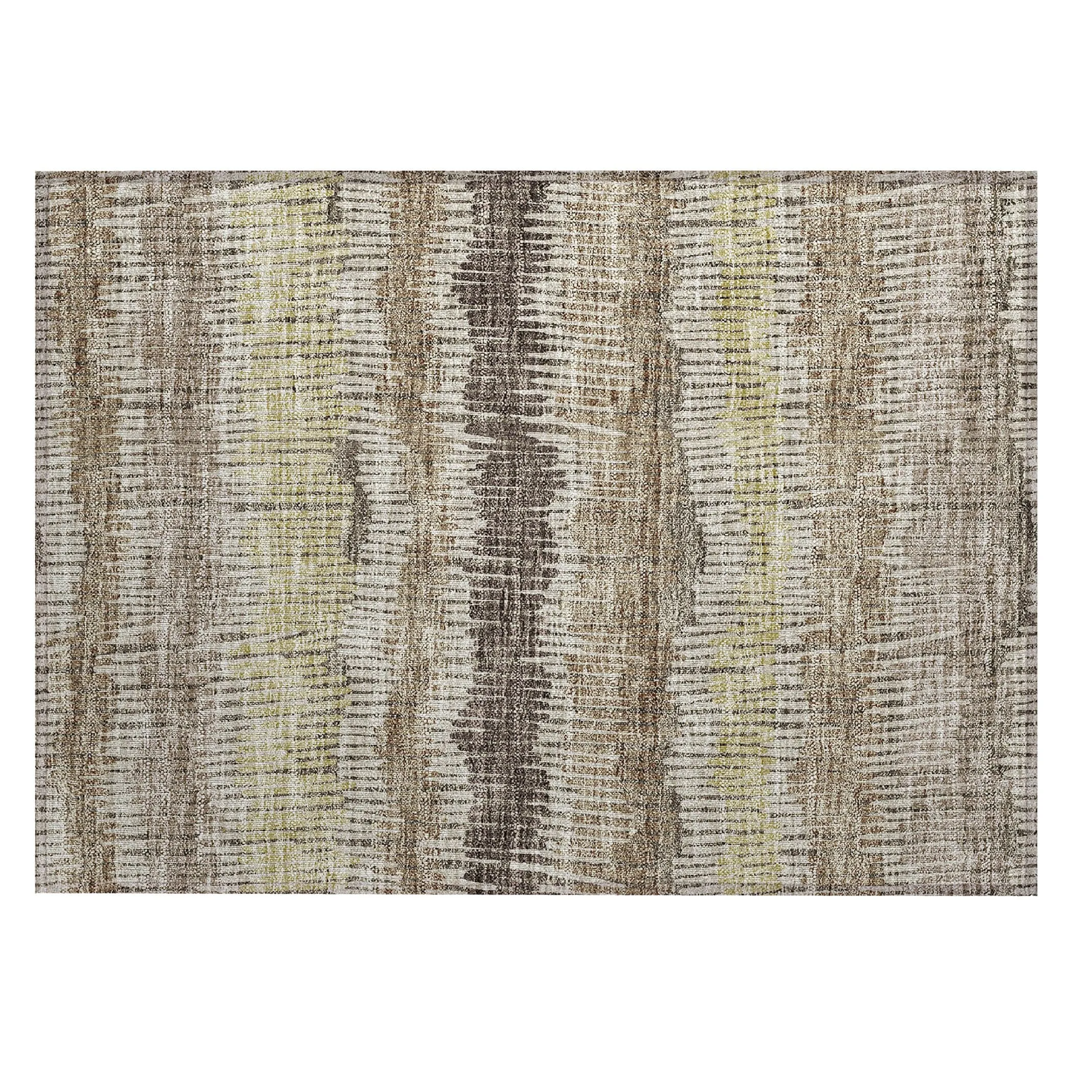Machine Washable Indoor/ Outdoor Chantille Stripe Abstract Rug