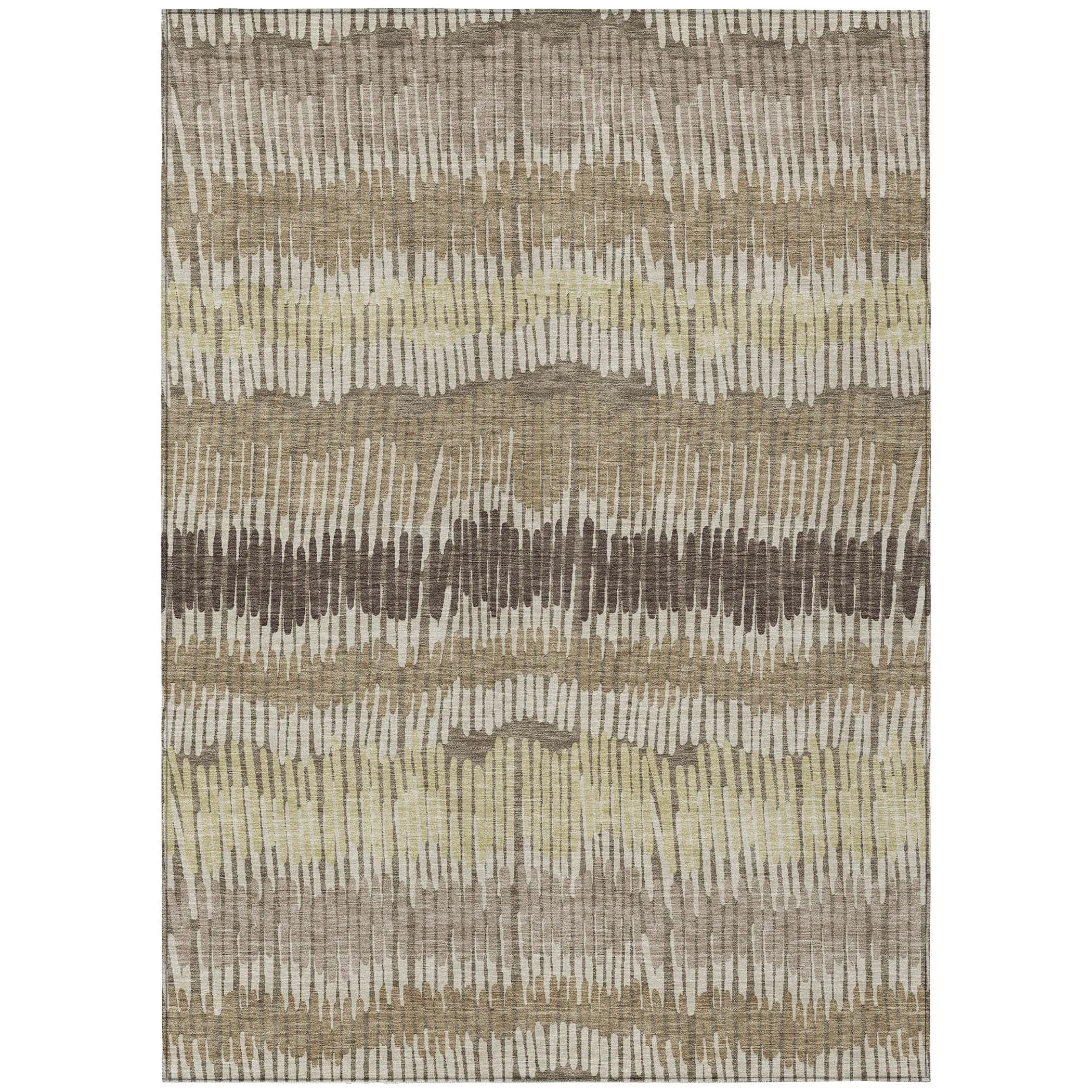 Machine Washable Indoor/ Outdoor Chantille Stripe Abstract Rug