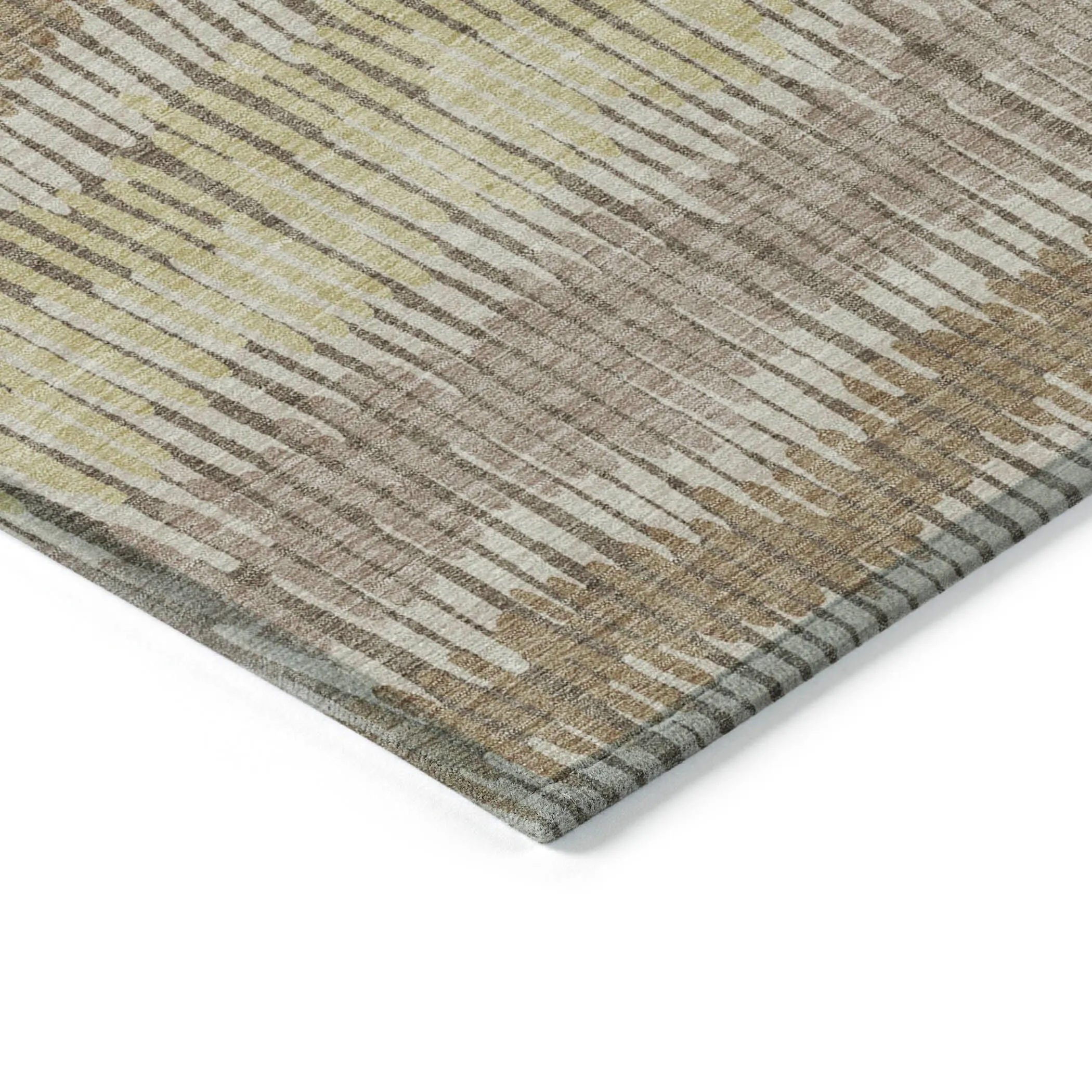 Machine Washable Indoor/ Outdoor Chantille Stripe Abstract Rug