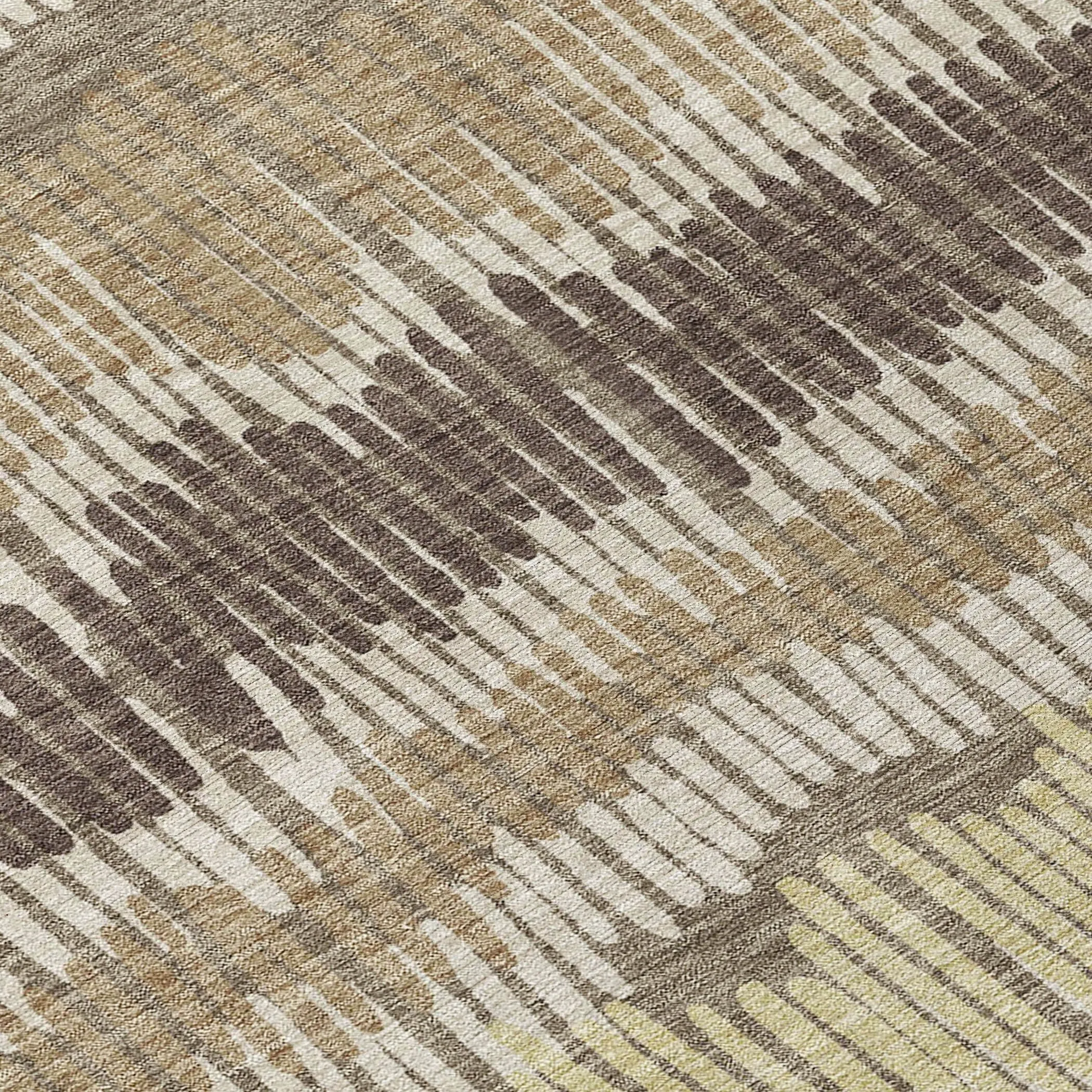 Machine Washable Indoor/ Outdoor Chantille Stripe Abstract Rug