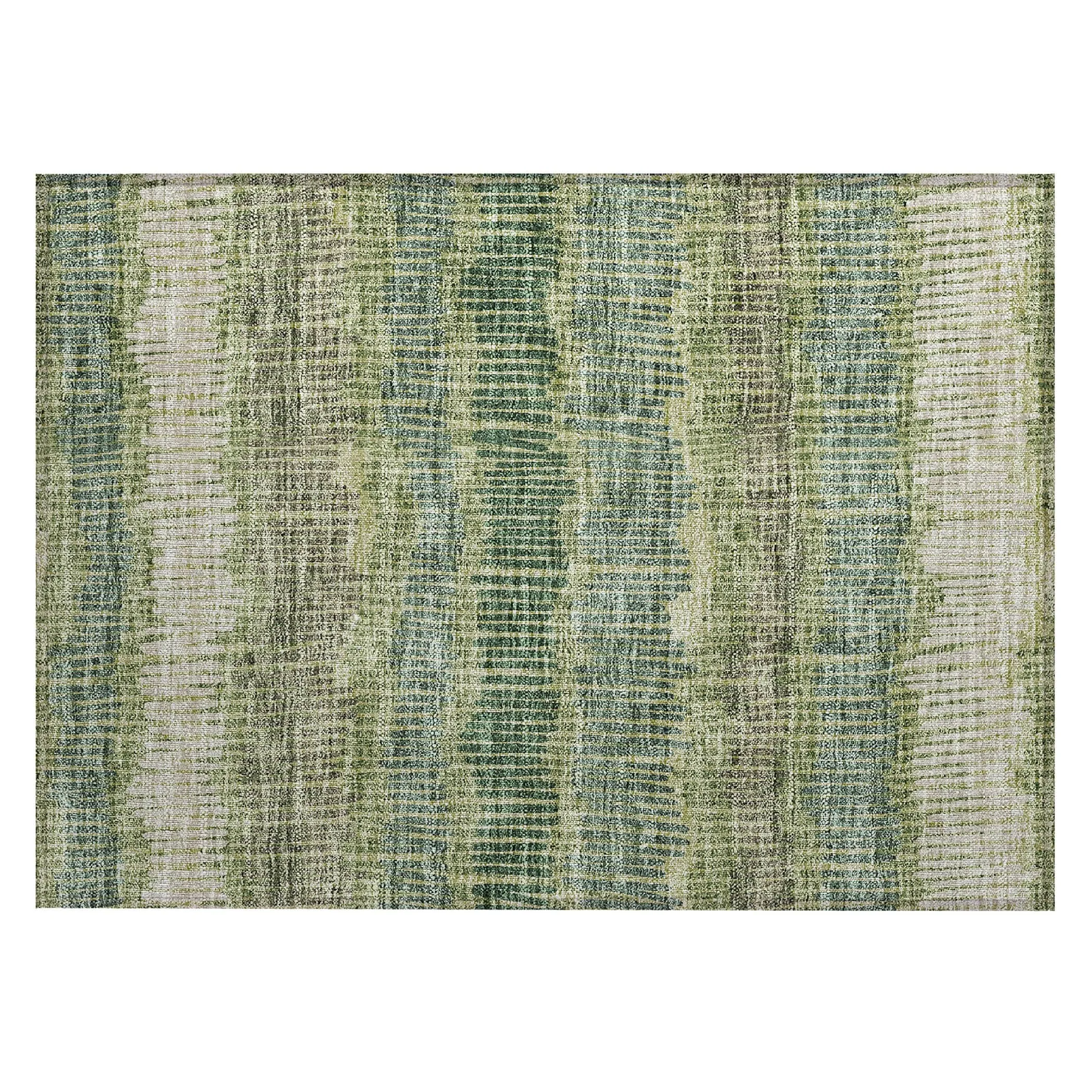 Machine Washable Indoor/ Outdoor Chantille Stripe Abstract Rug