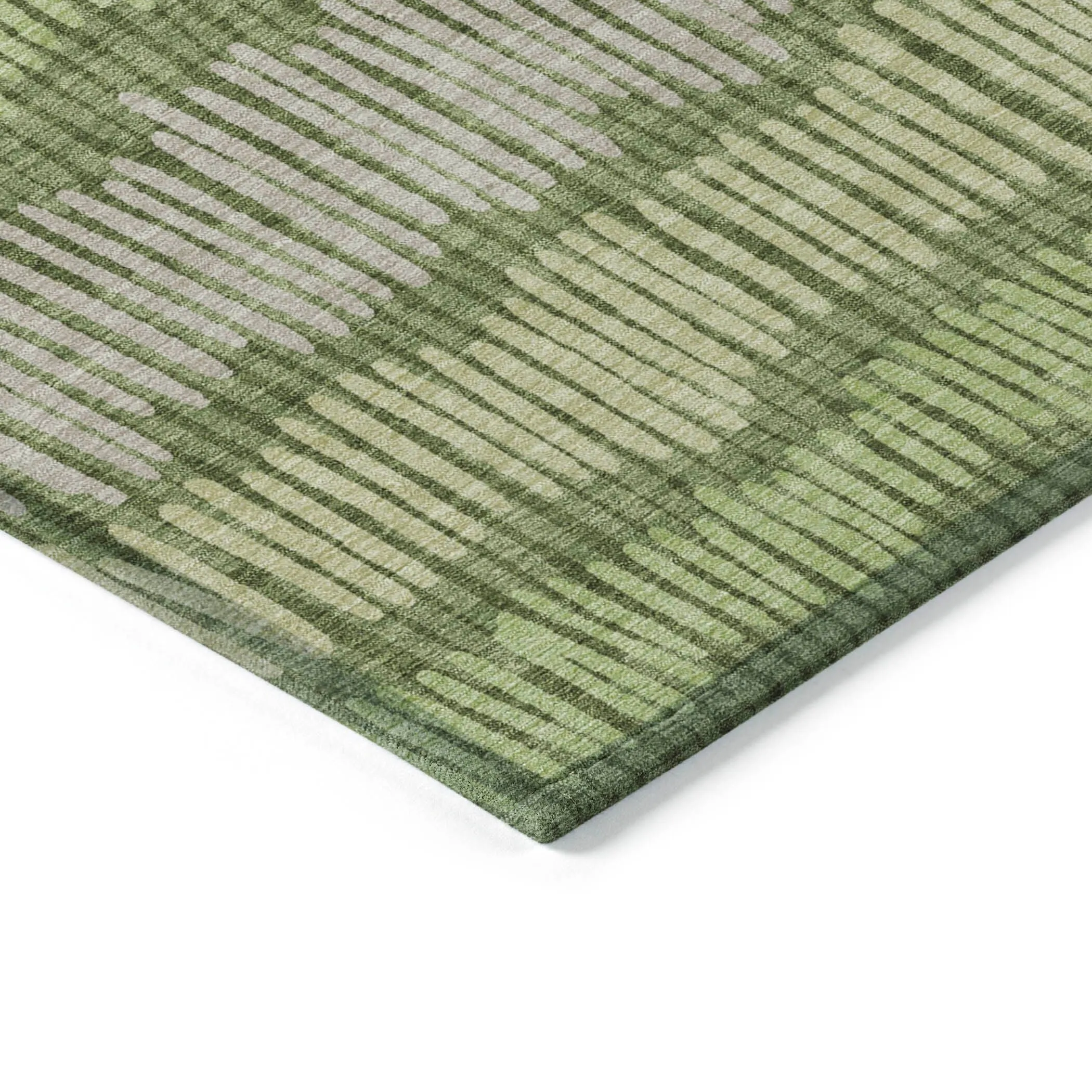 Machine Washable Indoor/ Outdoor Chantille Stripe Abstract Rug