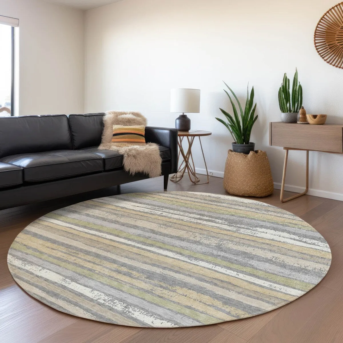 Machine Washable Indoor/ Outdoor Chantille Stripe Rug